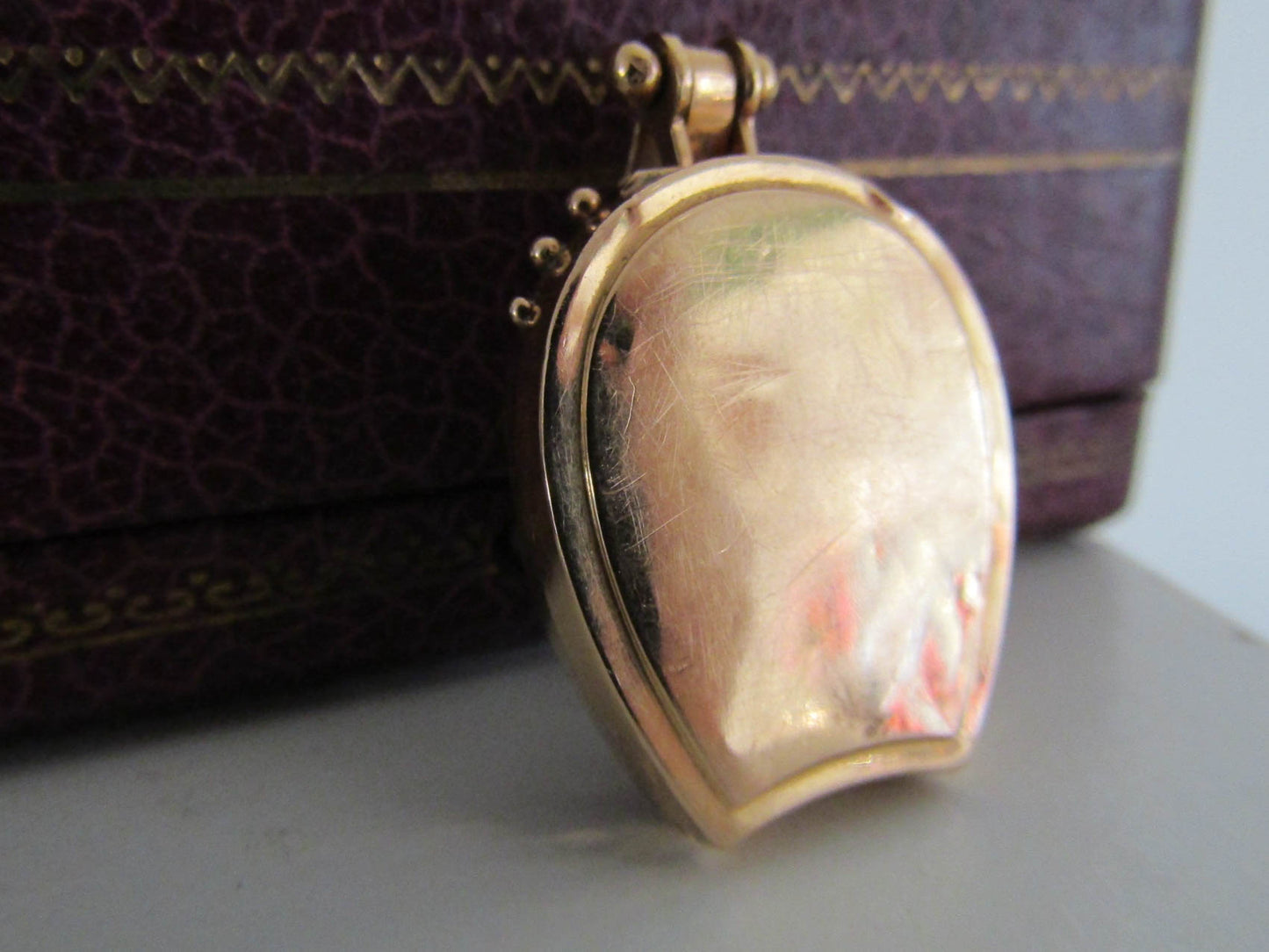 LAYAWAY 2/2 18K Victorian horseshoe lucky locket, antique French Belle Epoque pendant