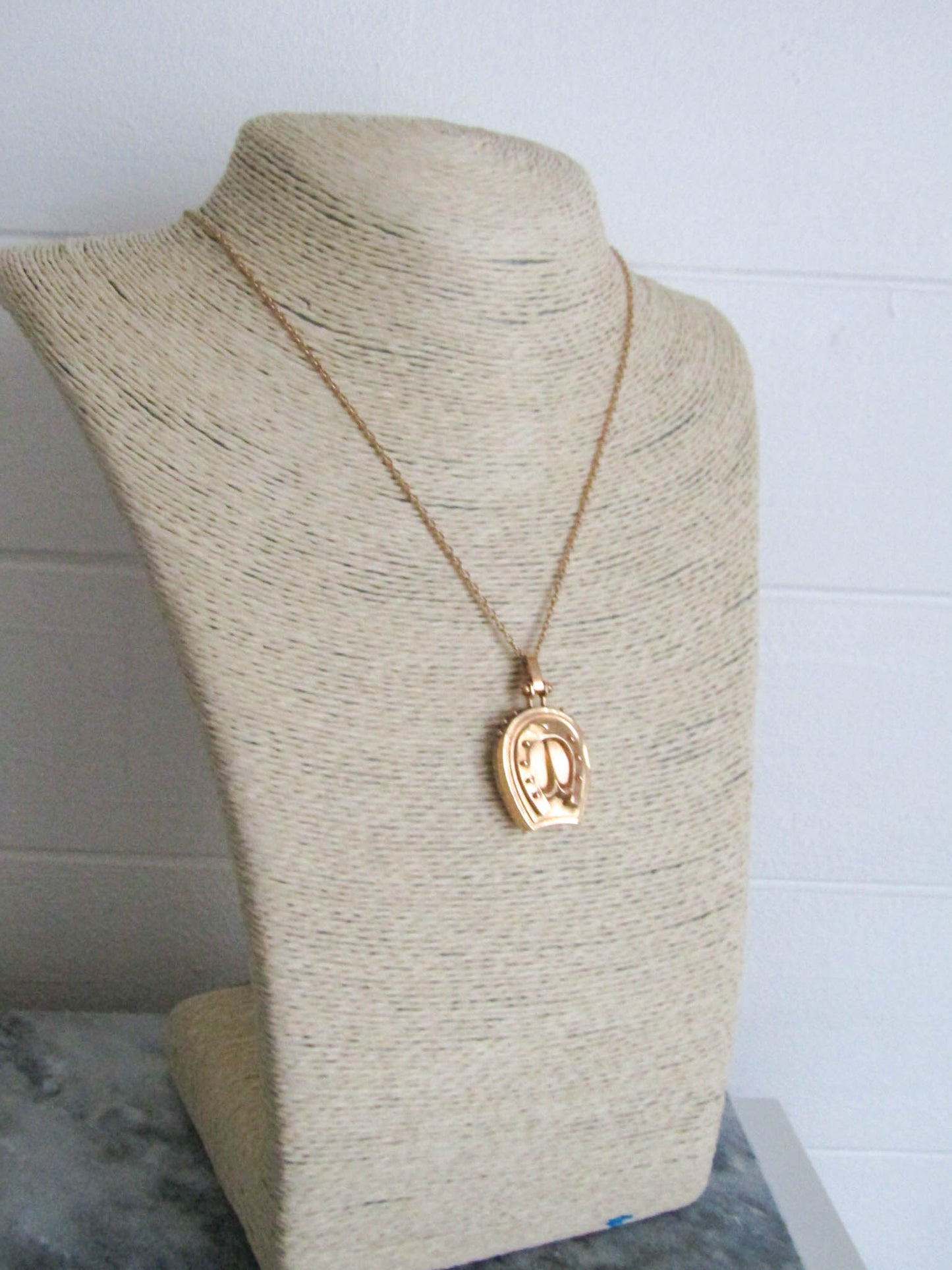 LAYAWAY 2/2 18K Victorian horseshoe lucky locket, antique French Belle Epoque pendant