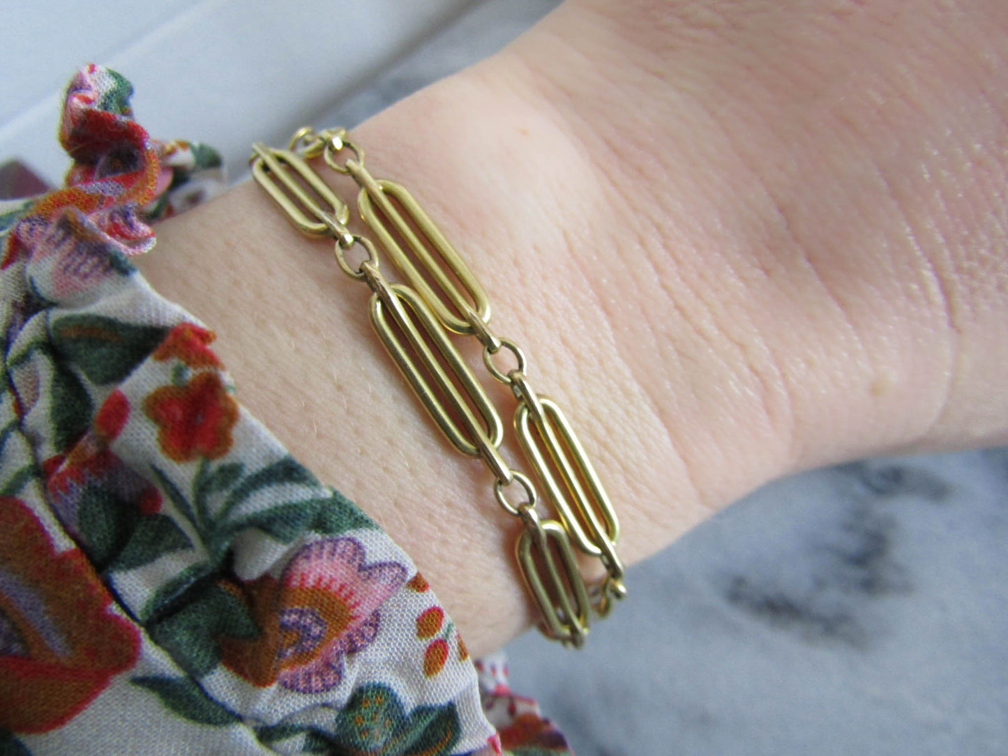 Gold Filled French Watch Chain for Bracelet or Choker Necklace, Antique French Gold Filled Chain