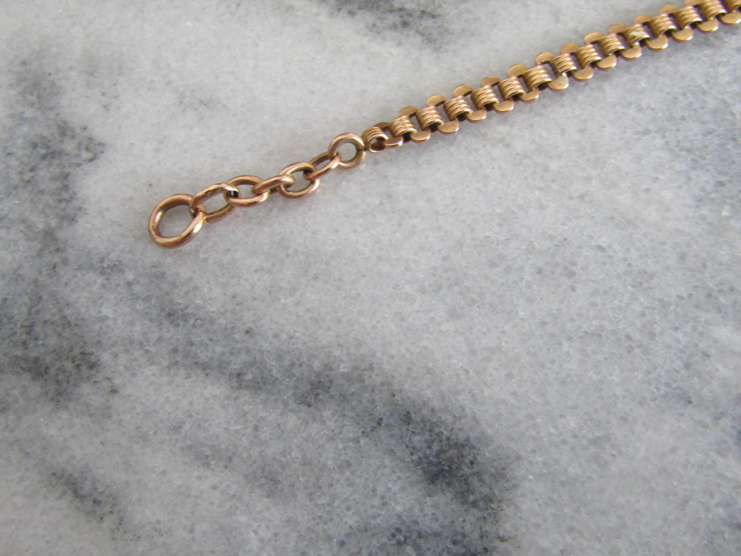 Antique 18K Rose Gold Book Chain Bracelet Conversion, Antique French Victorian Chain Bracelet