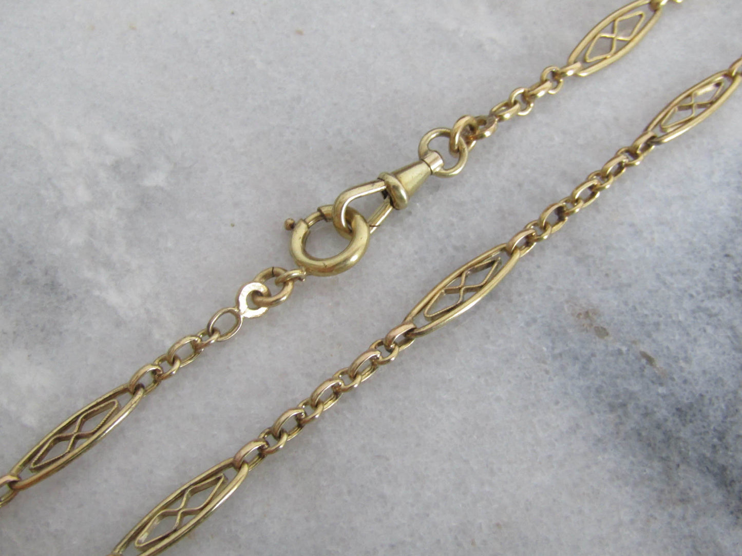 Antique French Gold Filled Watch Chain, Vintage French Choker Necklace
