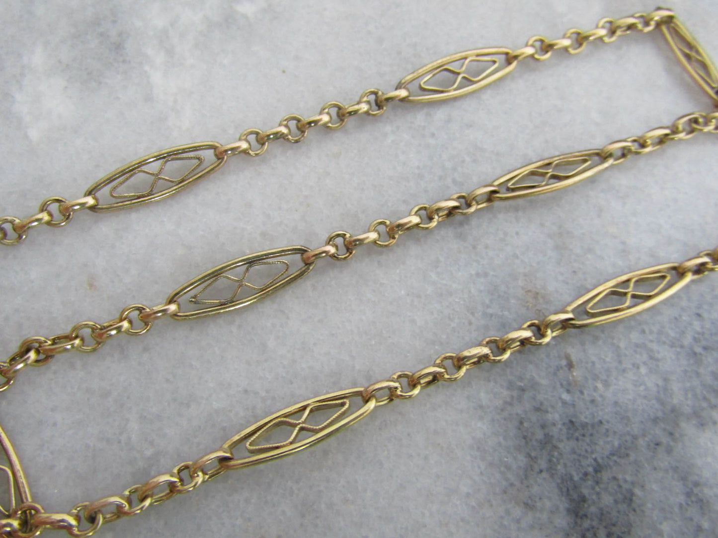 Antique French Gold Filled Watch Chain, Vintage French Choker Necklace