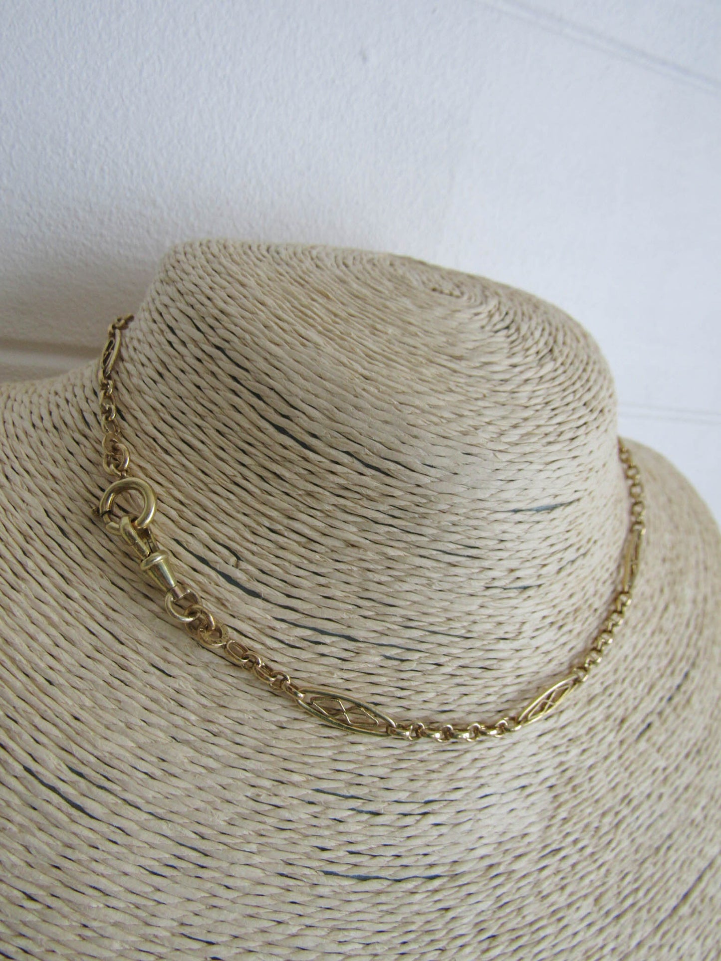 Antique French Gold Filled Watch Chain, Vintage French Choker Necklace