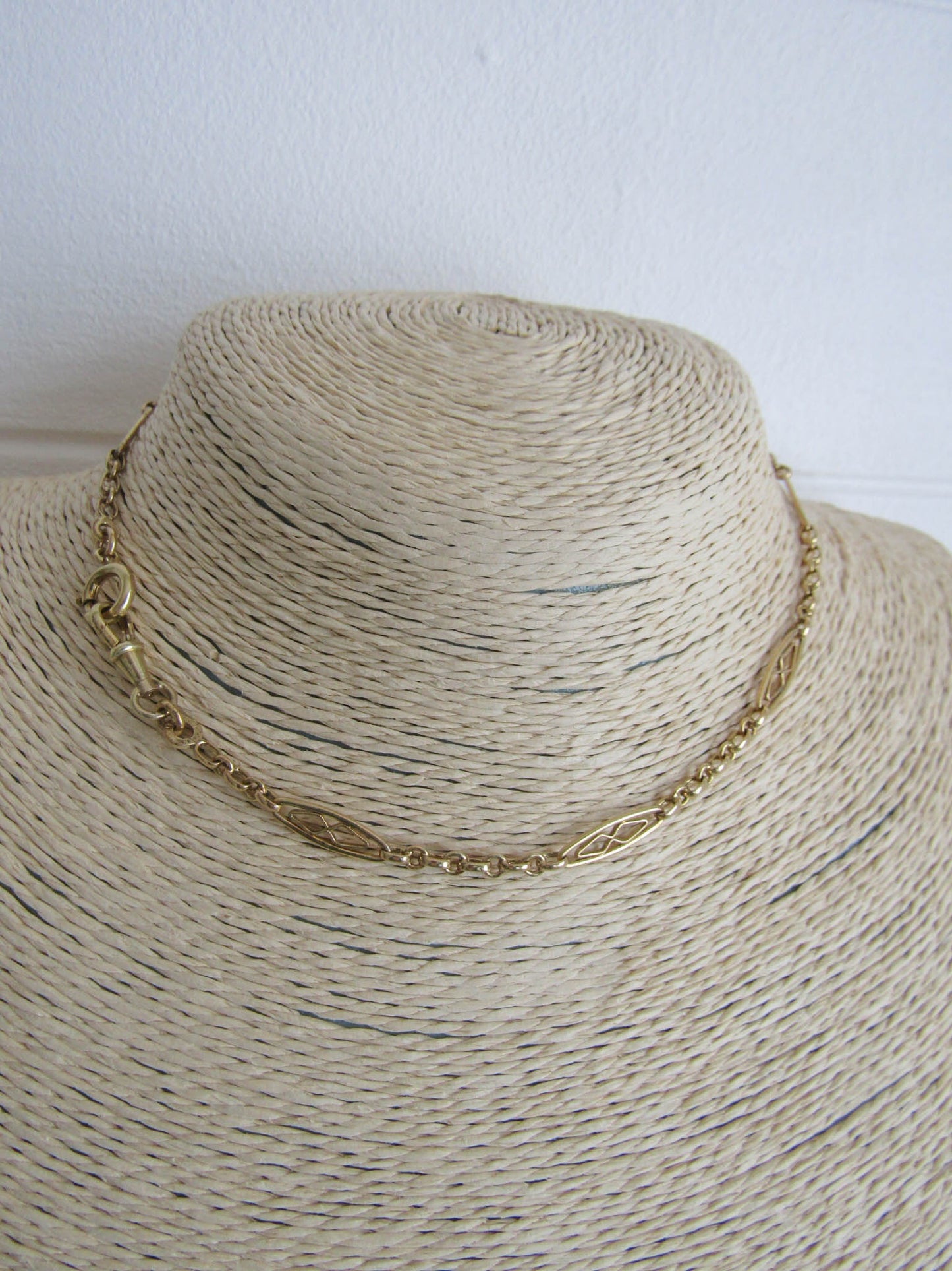 Antique French Gold Filled Watch Chain, Vintage French Choker Necklace