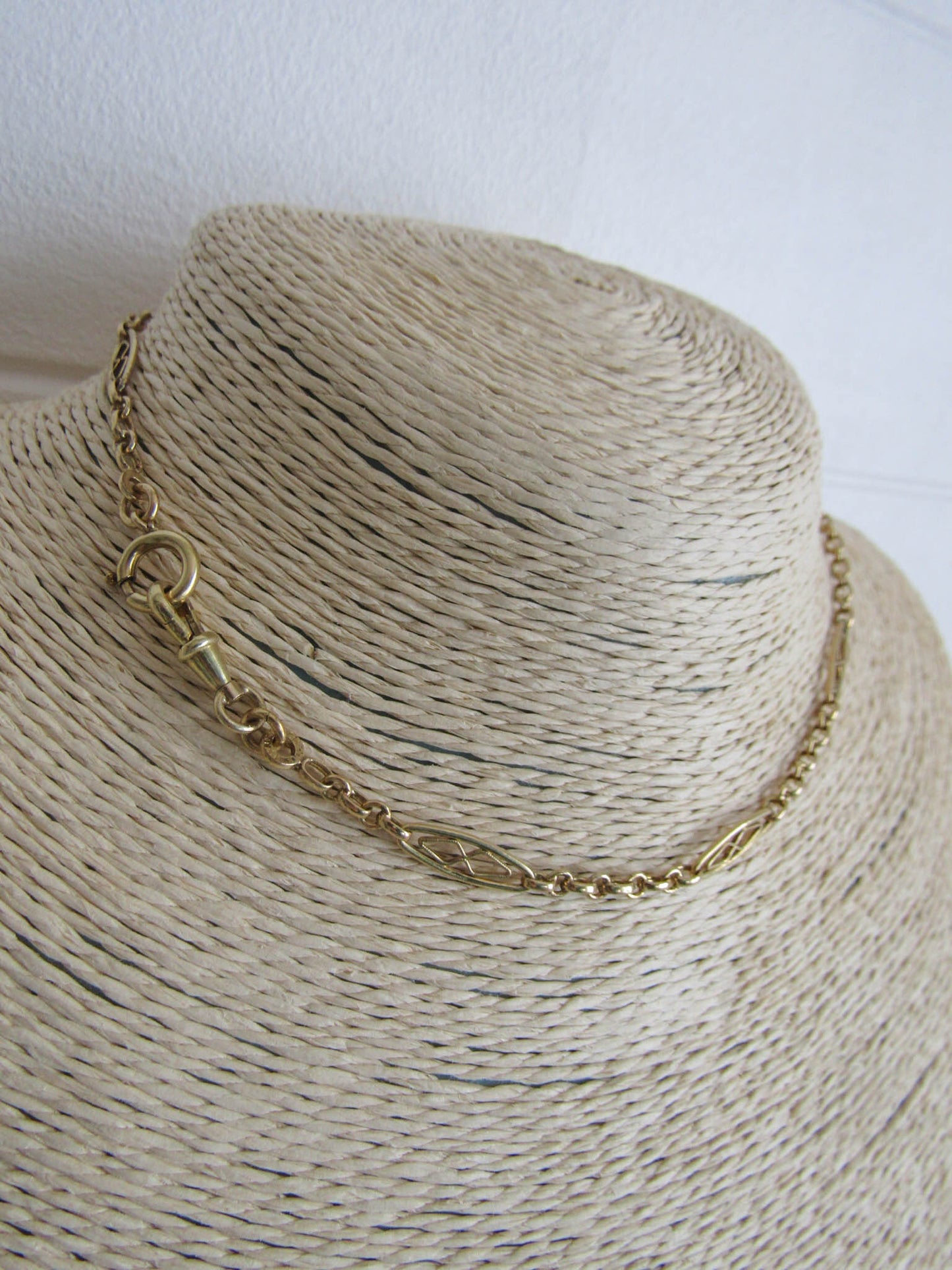 Antique French Gold Filled Watch Chain, Vintage French Choker Necklace