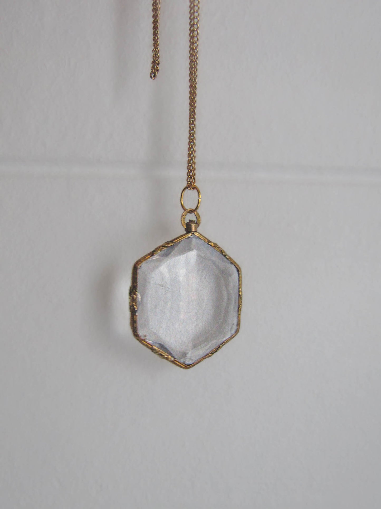 Antique Hexagonal 18K Gold Edwardian Photo Locket, Antique French Sentimental Photo Locket c. 1900