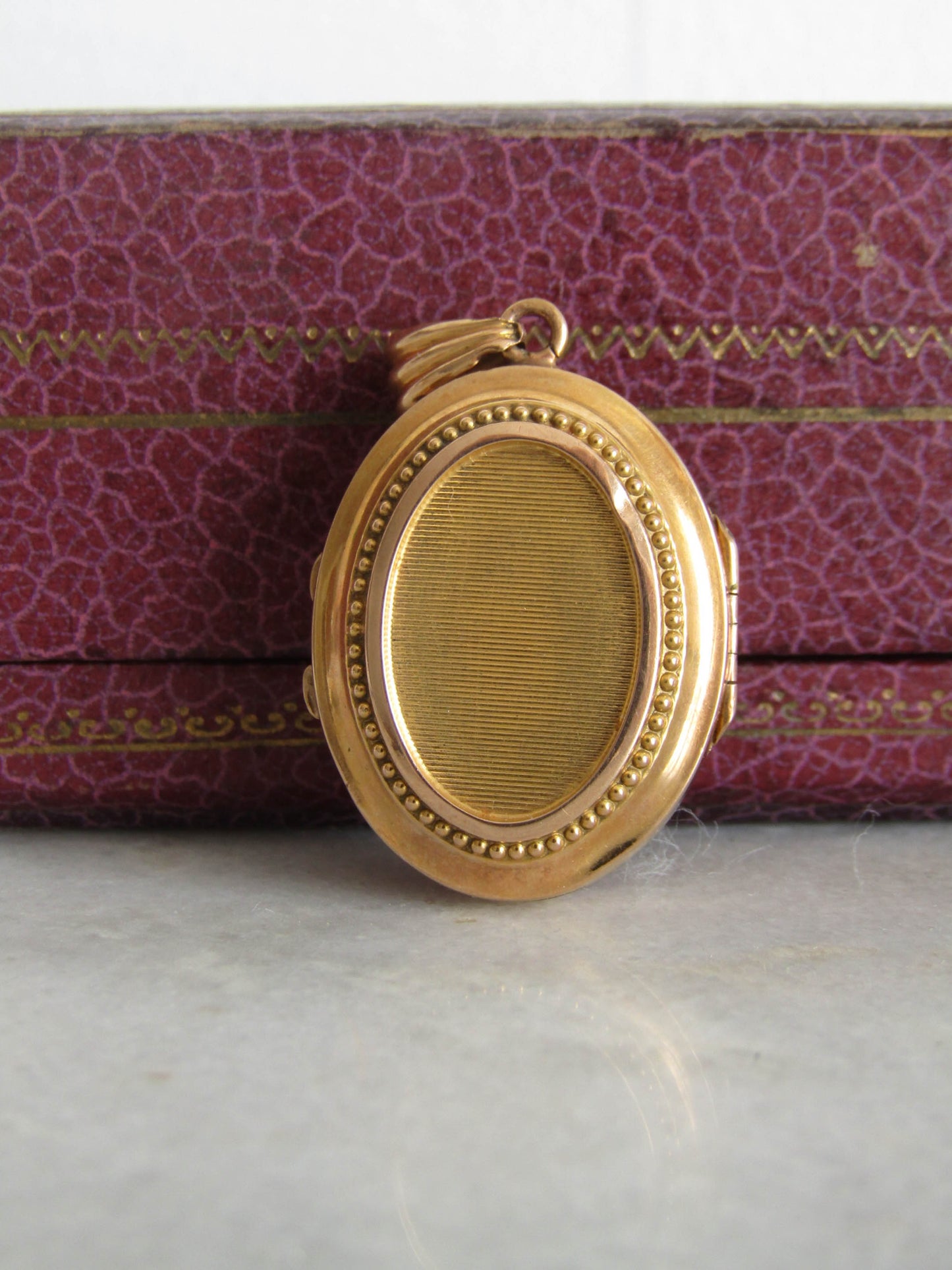 Antique Belle Epoque Amethyst Paste Locket with Seed Pearls, French Solid 18K Gold and Amethyst Paste Victorian Locket c. 1870