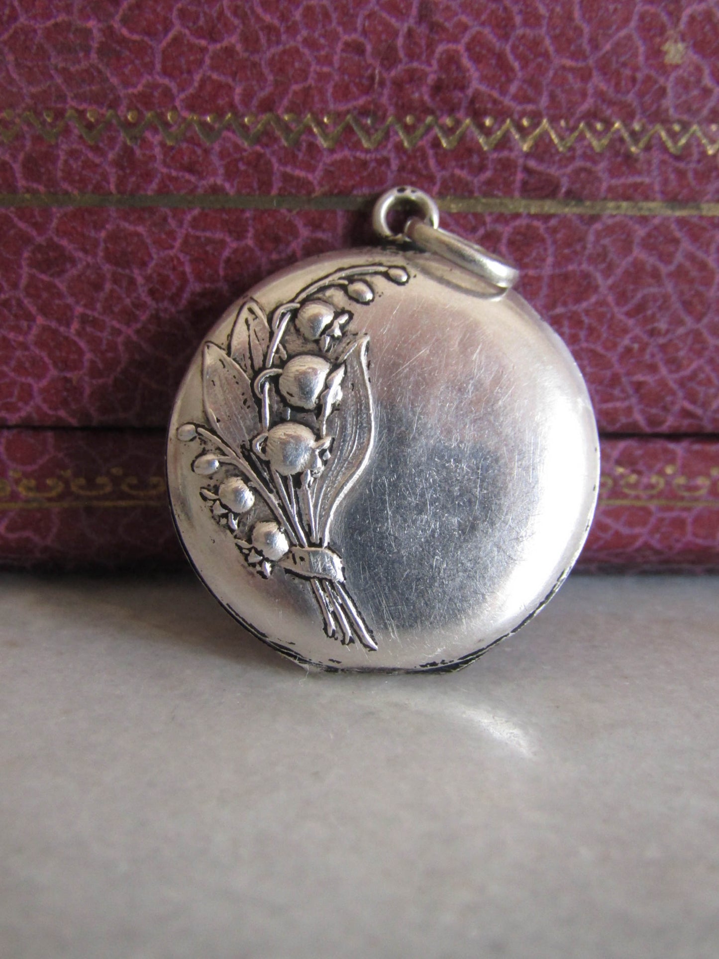 Silver Art Nouveau Lily of the Valley Locket c. 1900
