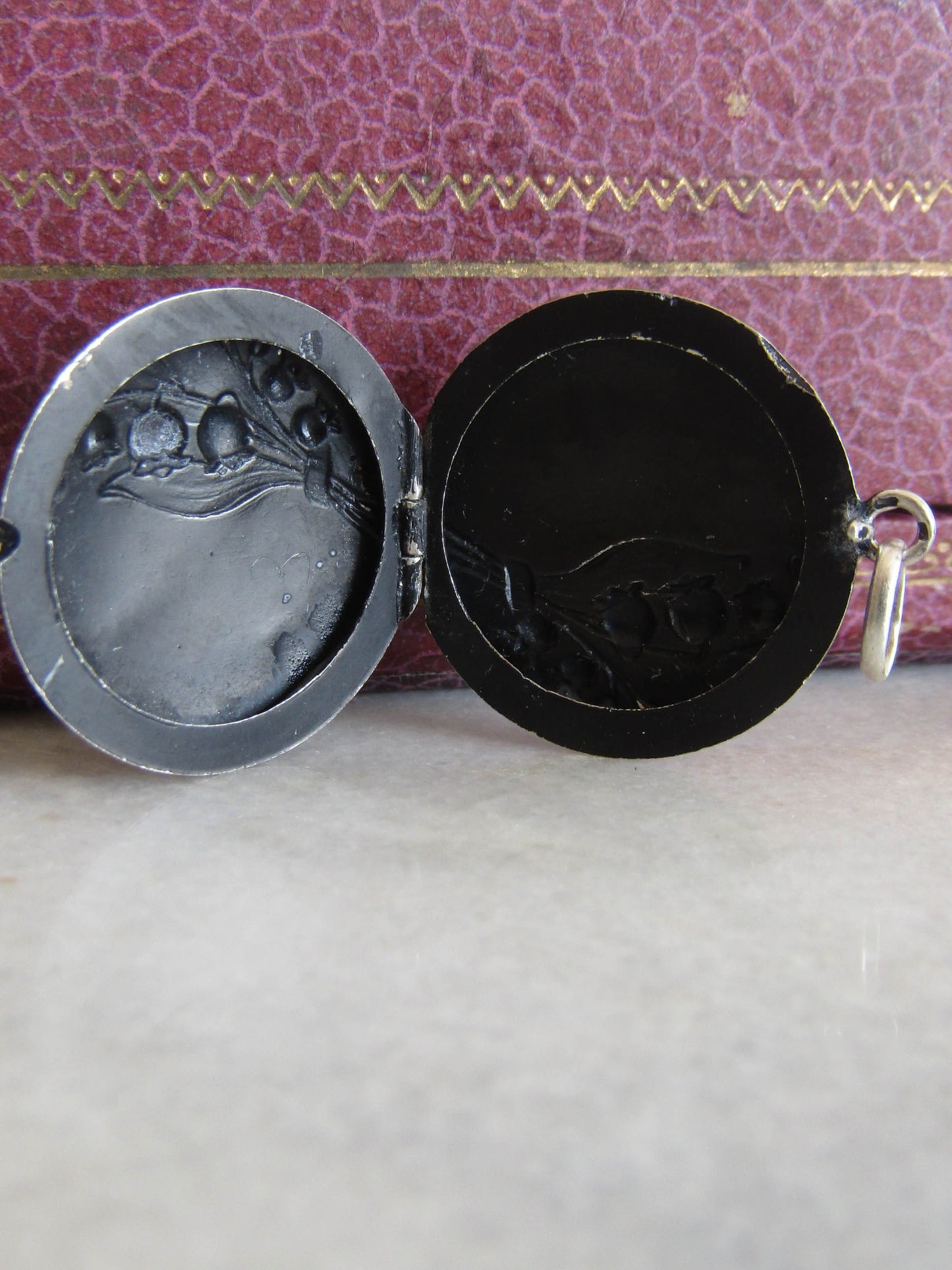 Silver Art Nouveau Lily of the Valley Locket c. 1900