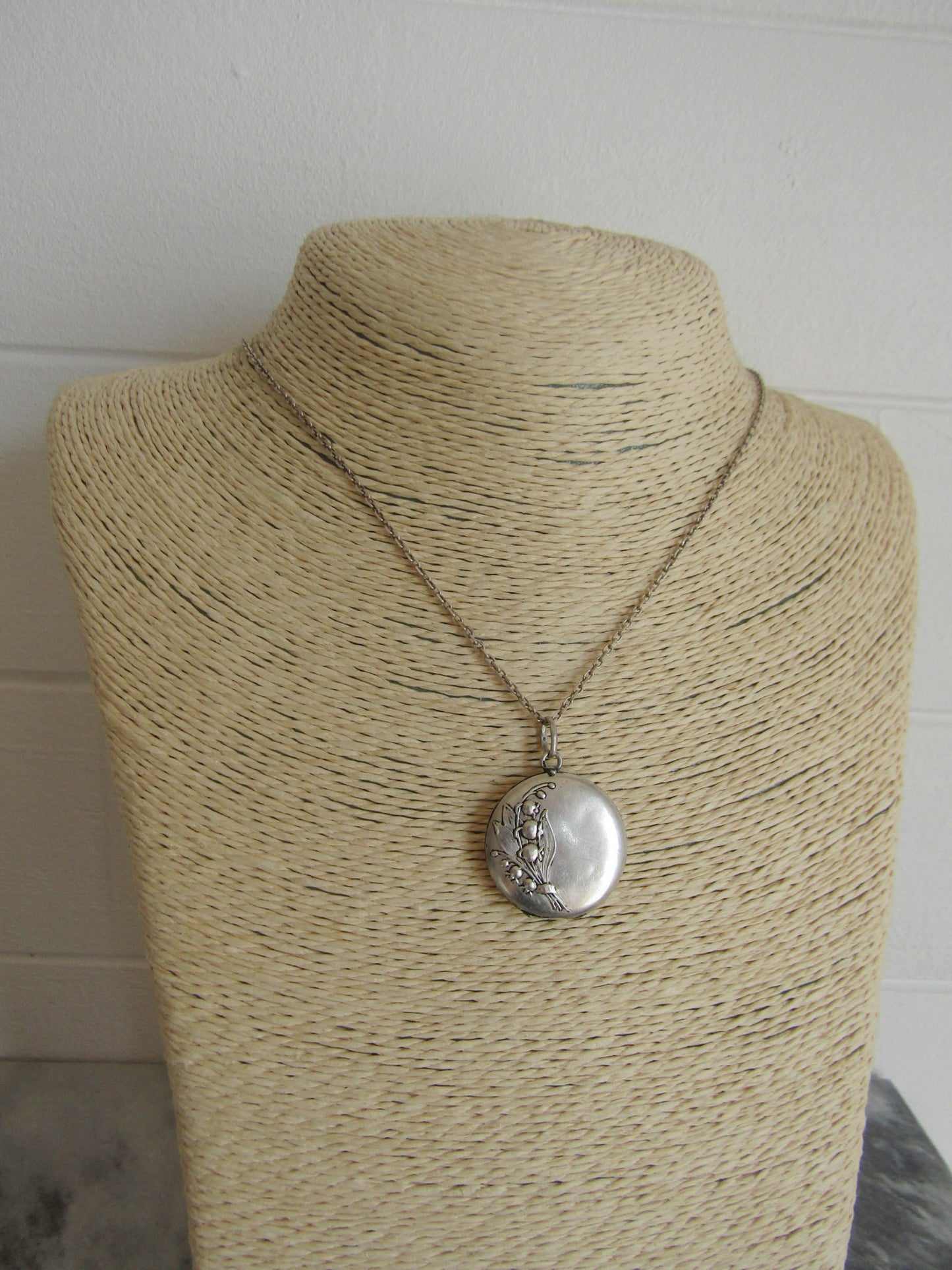 Silver Art Nouveau Lily of the Valley Locket c. 1900