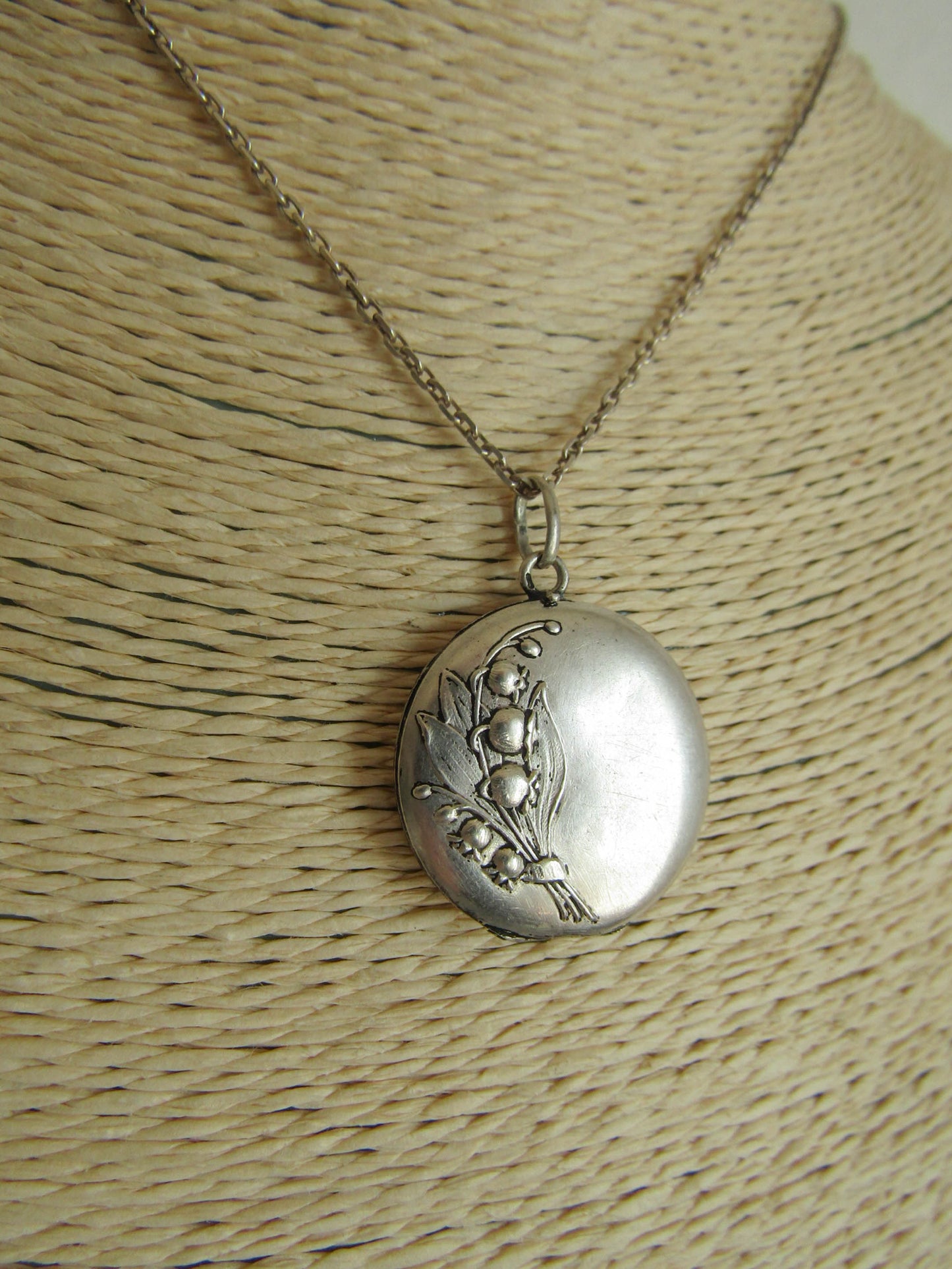 Silver Art Nouveau Lily of the Valley Locket c. 1900