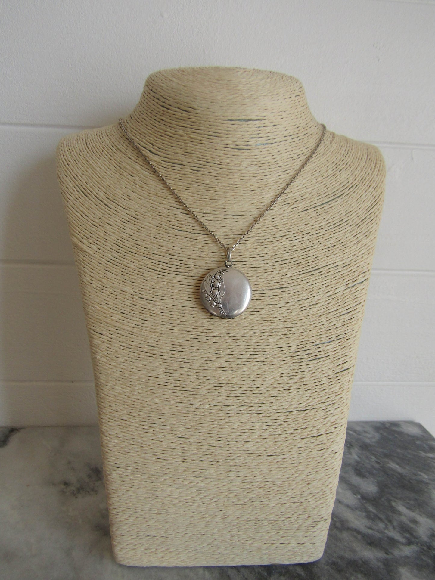 Silver Art Nouveau Lily of the Valley Locket c. 1900