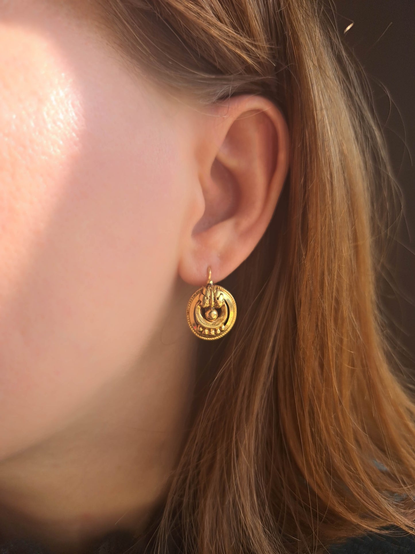 Antique Napoleon III 18K Gold Drop Earrings