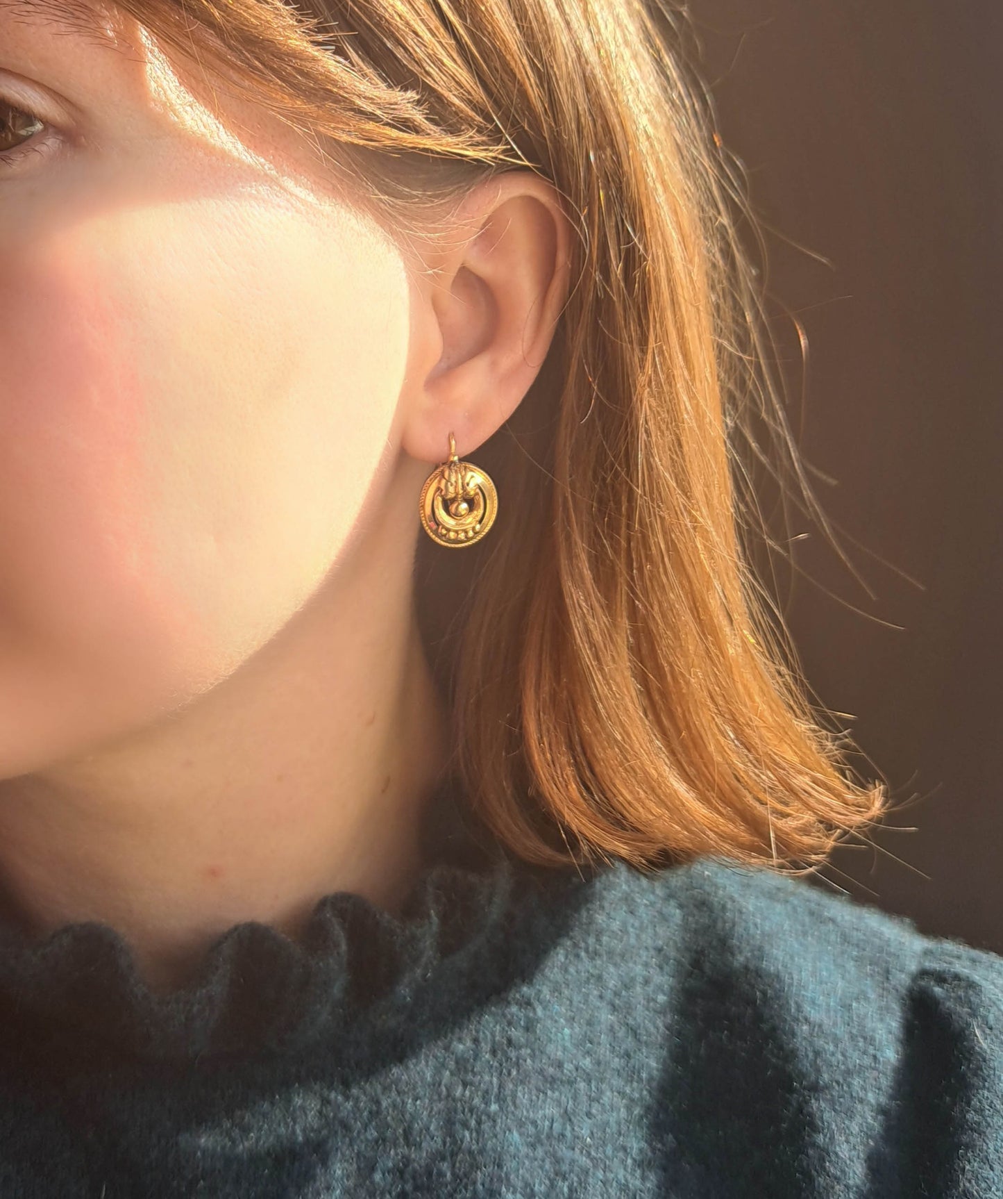 Antique Napoleon III 18K Gold Drop Earrings