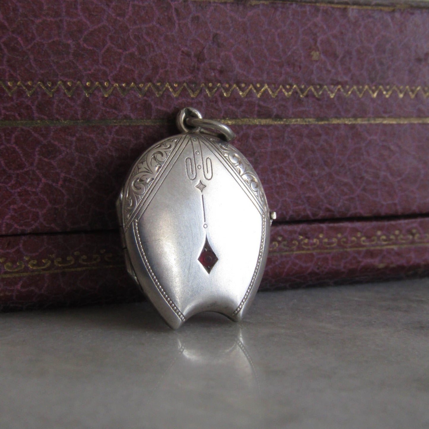 Silver Art Deco Lucky Horseshoe Locket c. 1920