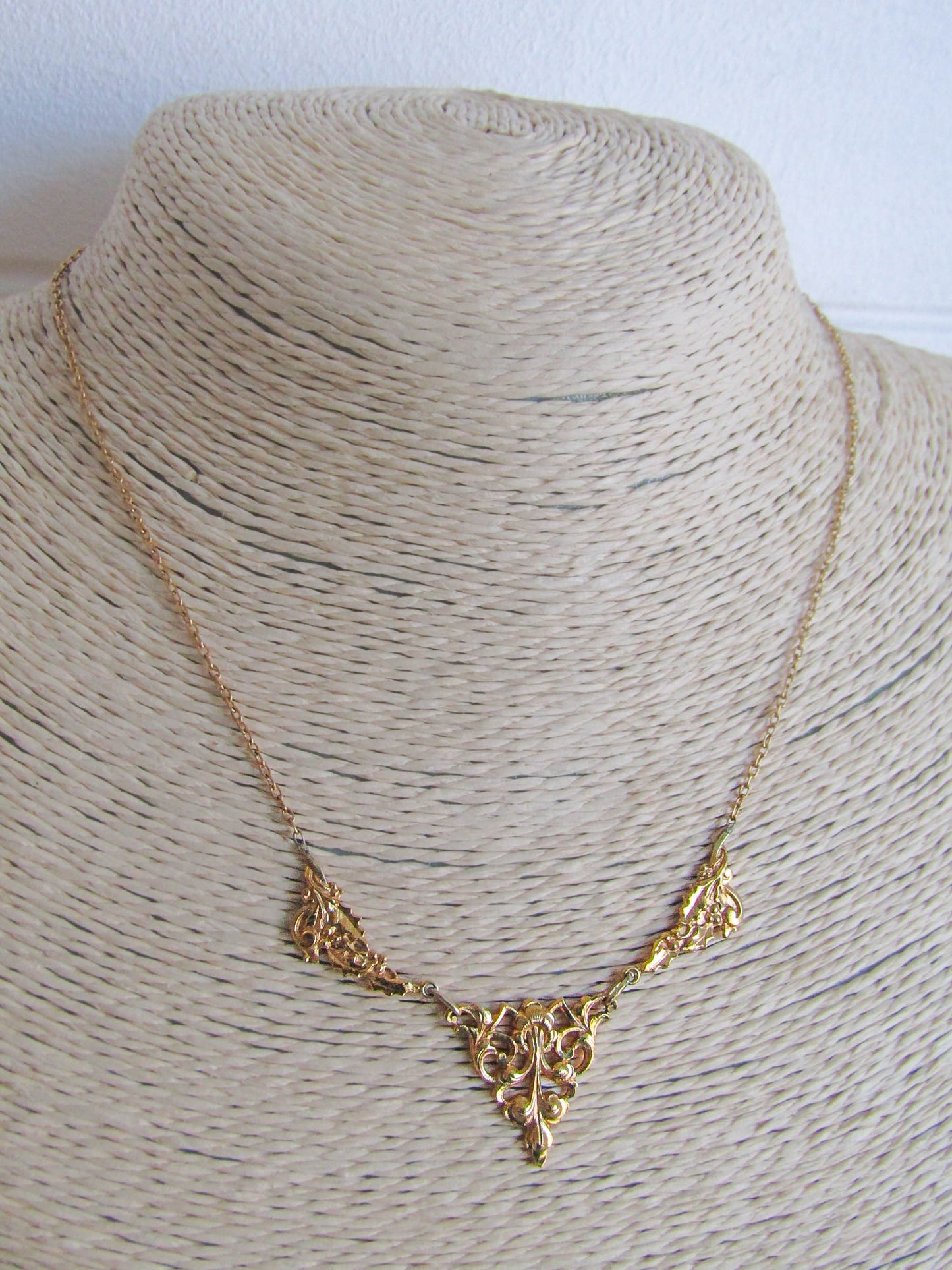 Antique Gold Filled Art Nouveau Drapery Necklace c. 1900
