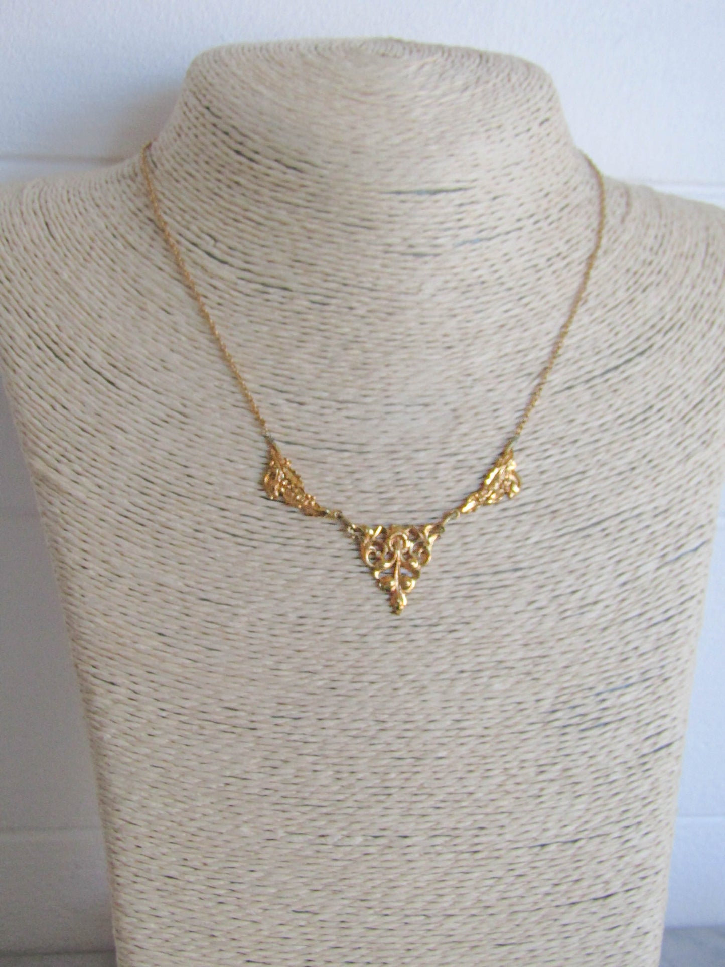 Antique Gold Filled Art Nouveau Drapery Necklace c. 1900