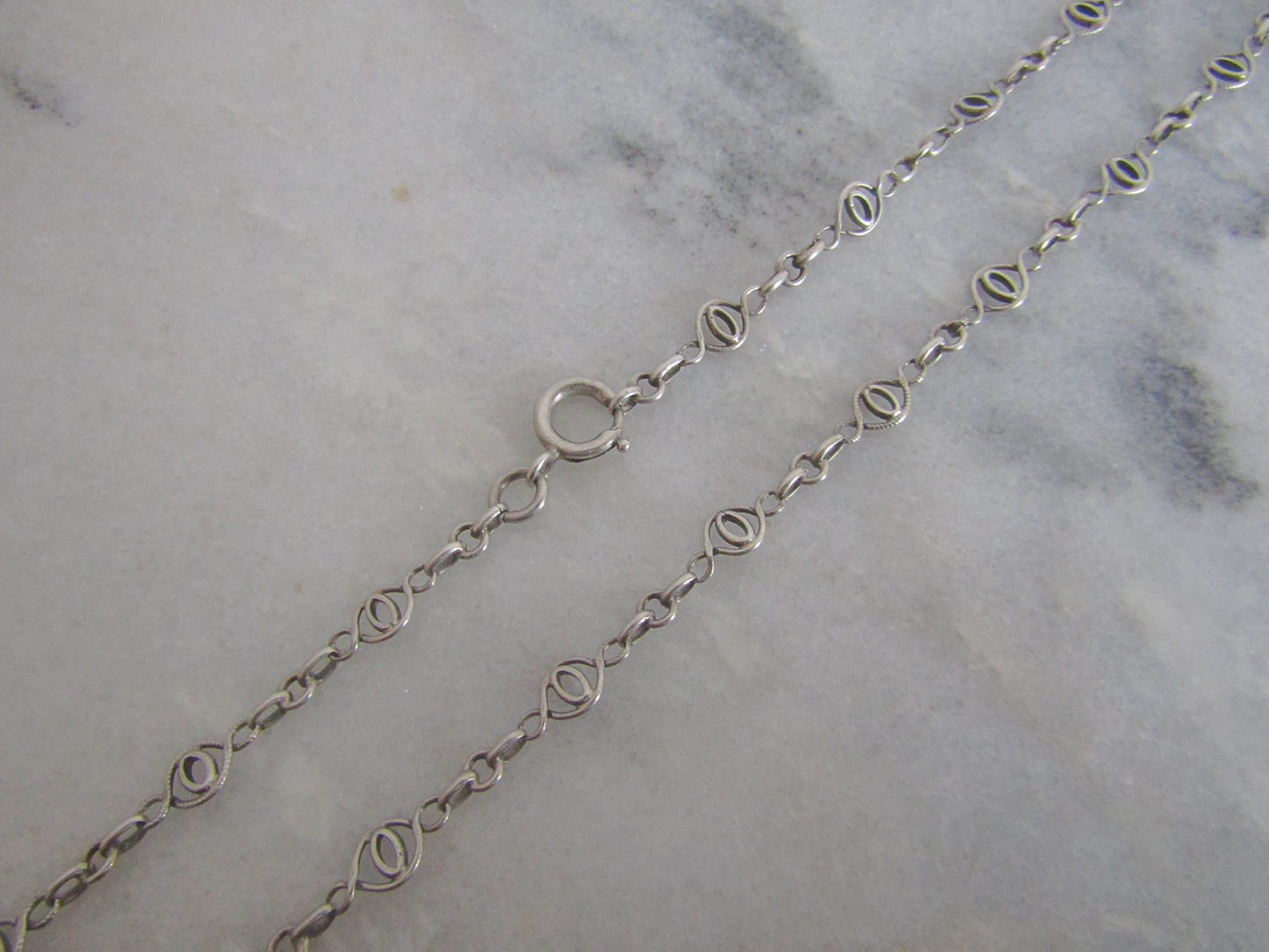 Antique French Silver Fancy Chain, Vintage Silver Necklace