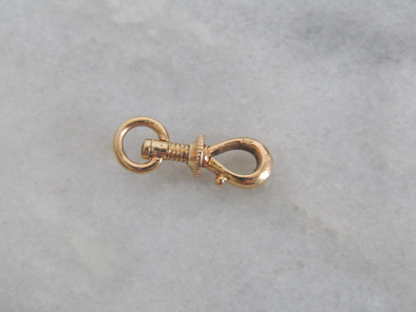 French Antique 18k Gold Solid Victorian Screw Bolt Dog Clip Clasp Swivel Pendant Holder Connector Parts