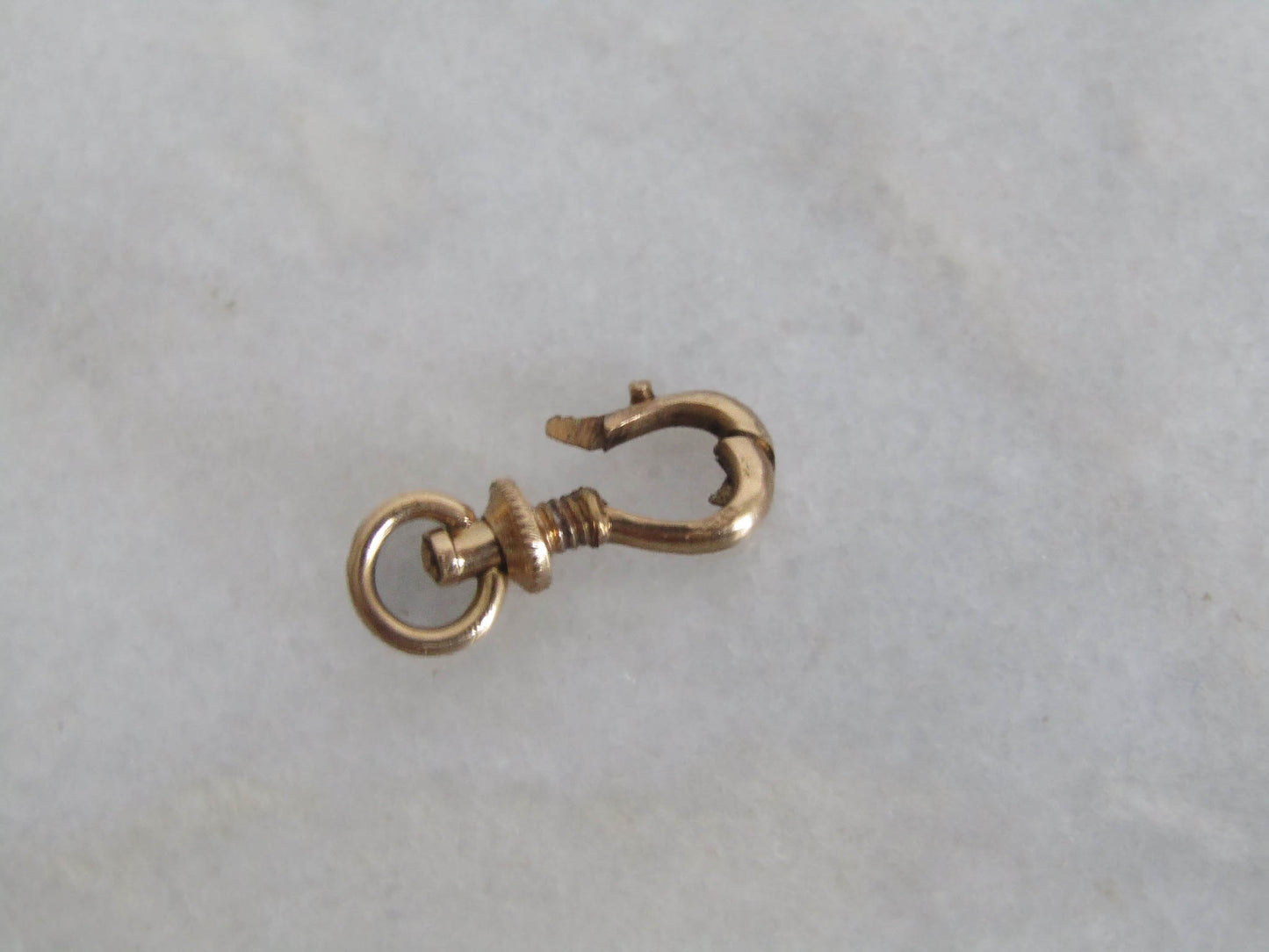 French Antique 18k Gold Solid Victorian Screw Bolt Dog Clip Clasp Swivel Pendant Holder Connector Parts