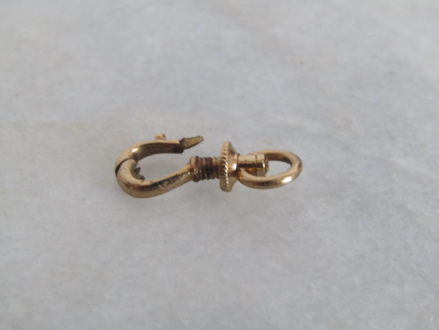 French Antique 18k Gold Solid Victorian Screw Bolt Dog Clip Clasp Swivel Pendant Holder Connector Parts