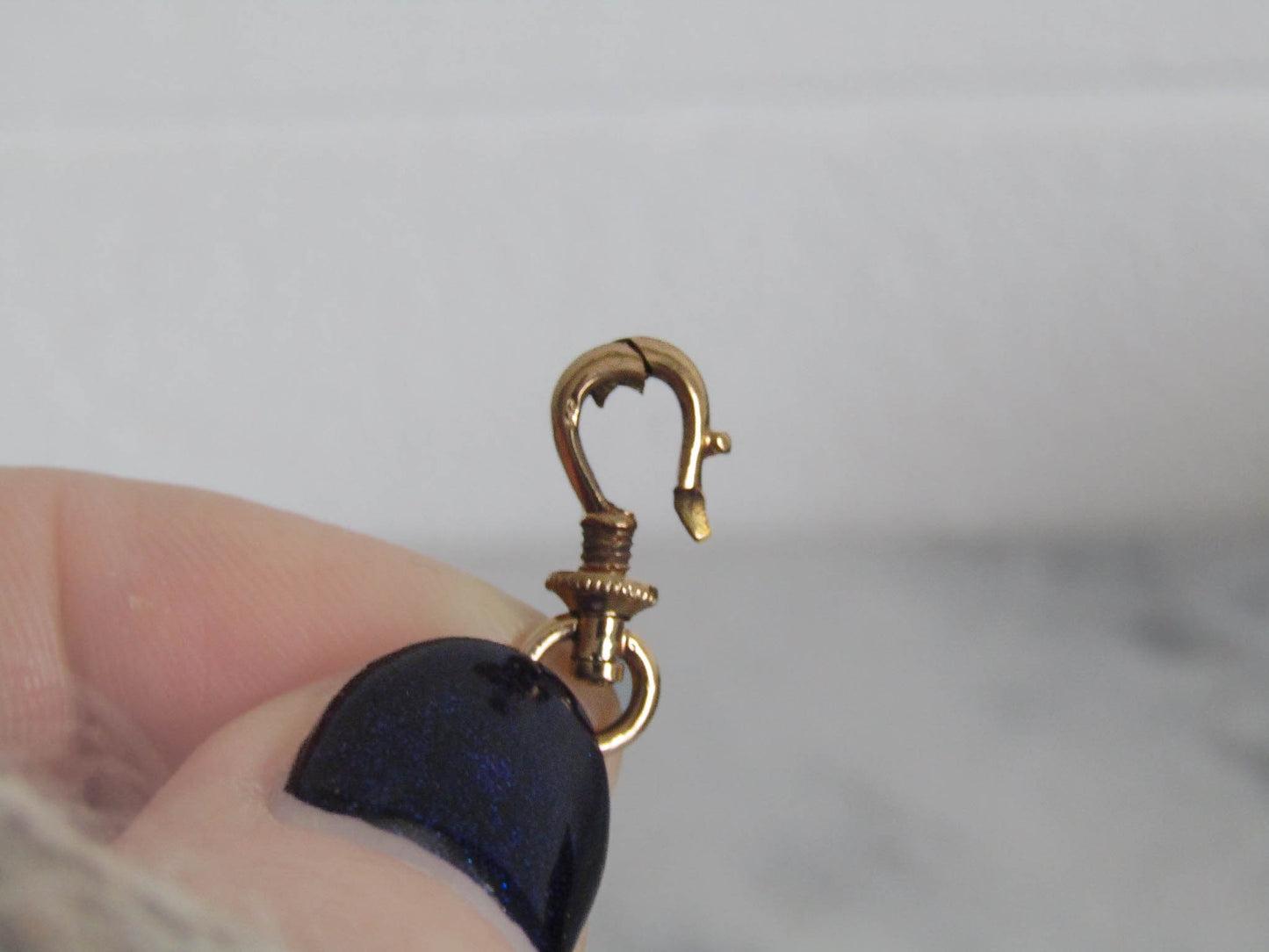 French Antique 18k Gold Solid Victorian Screw Bolt Dog Clip Clasp Swivel Pendant Holder Connector Parts