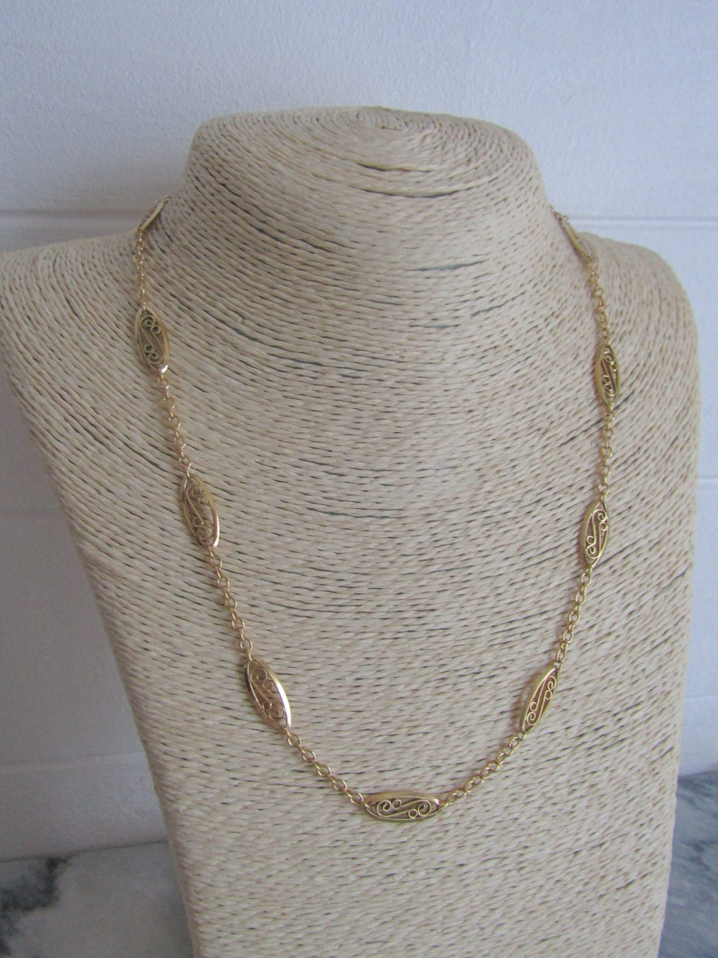 Vintage French Gold Filled Filigree Chain