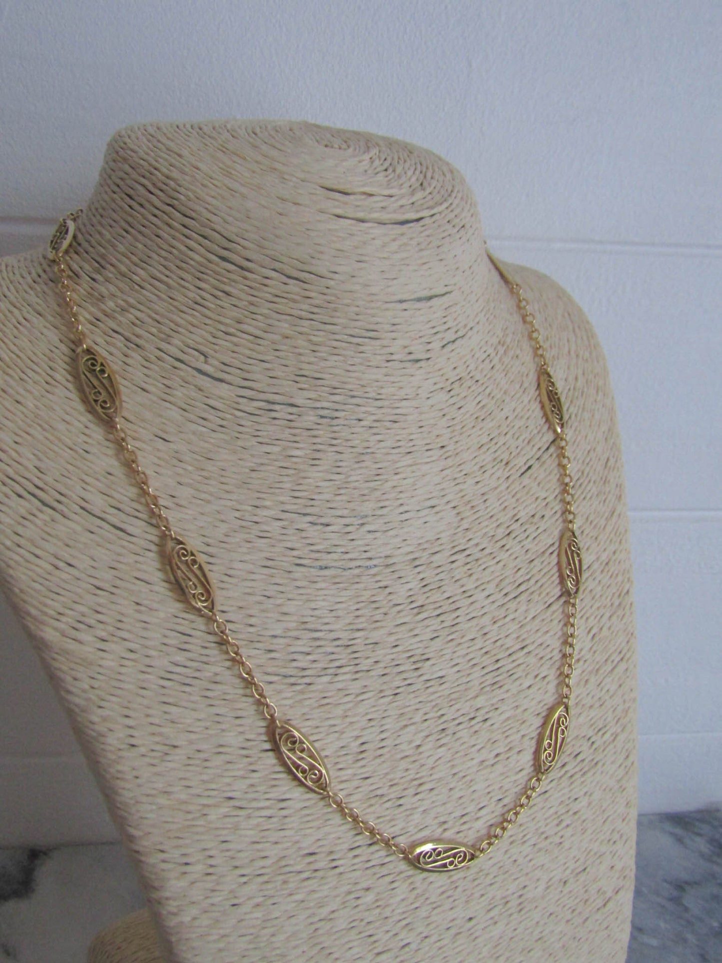 Vintage French Gold Filled Filigree Chain