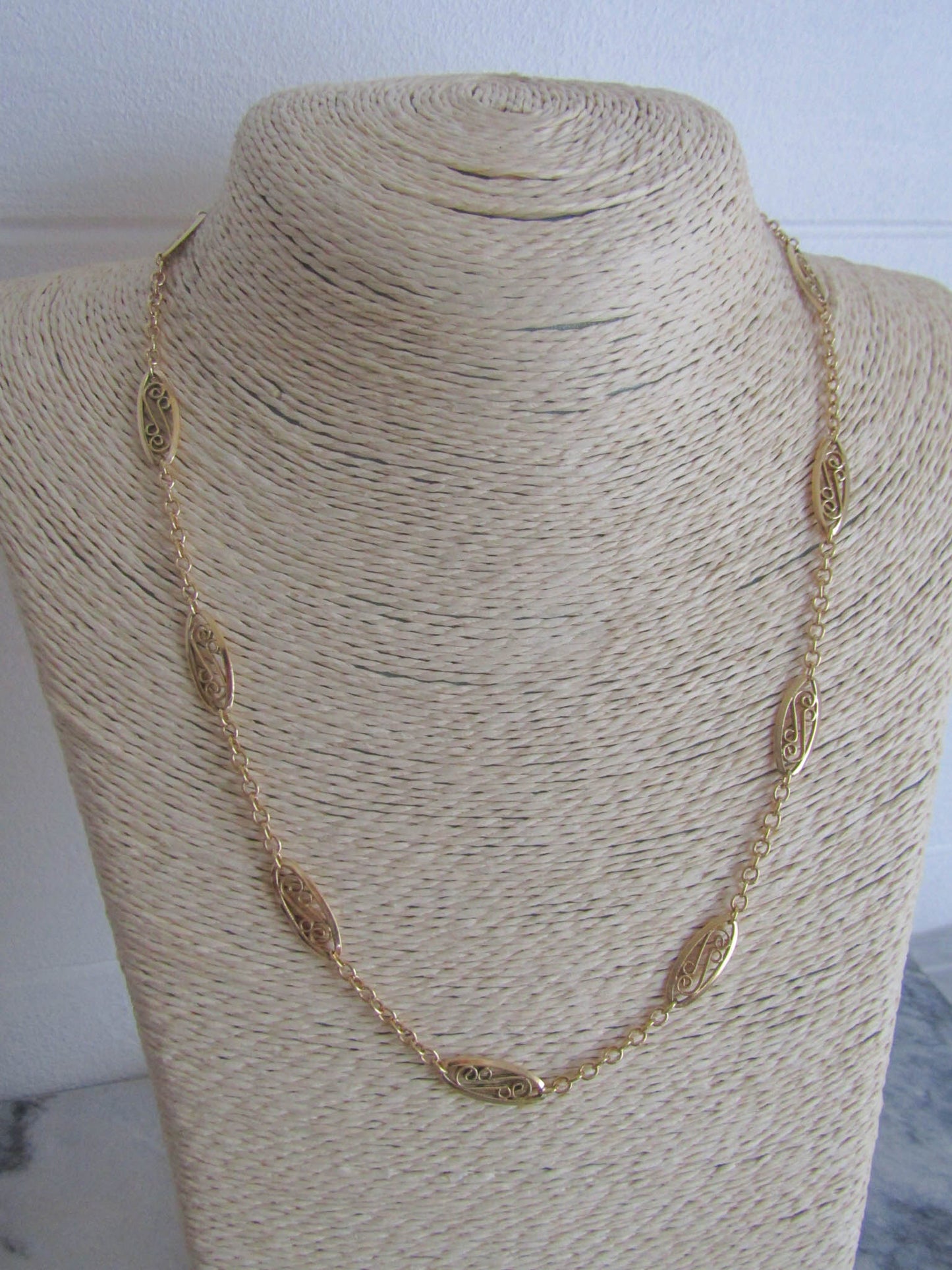 Vintage French Gold Filled Filigree Chain