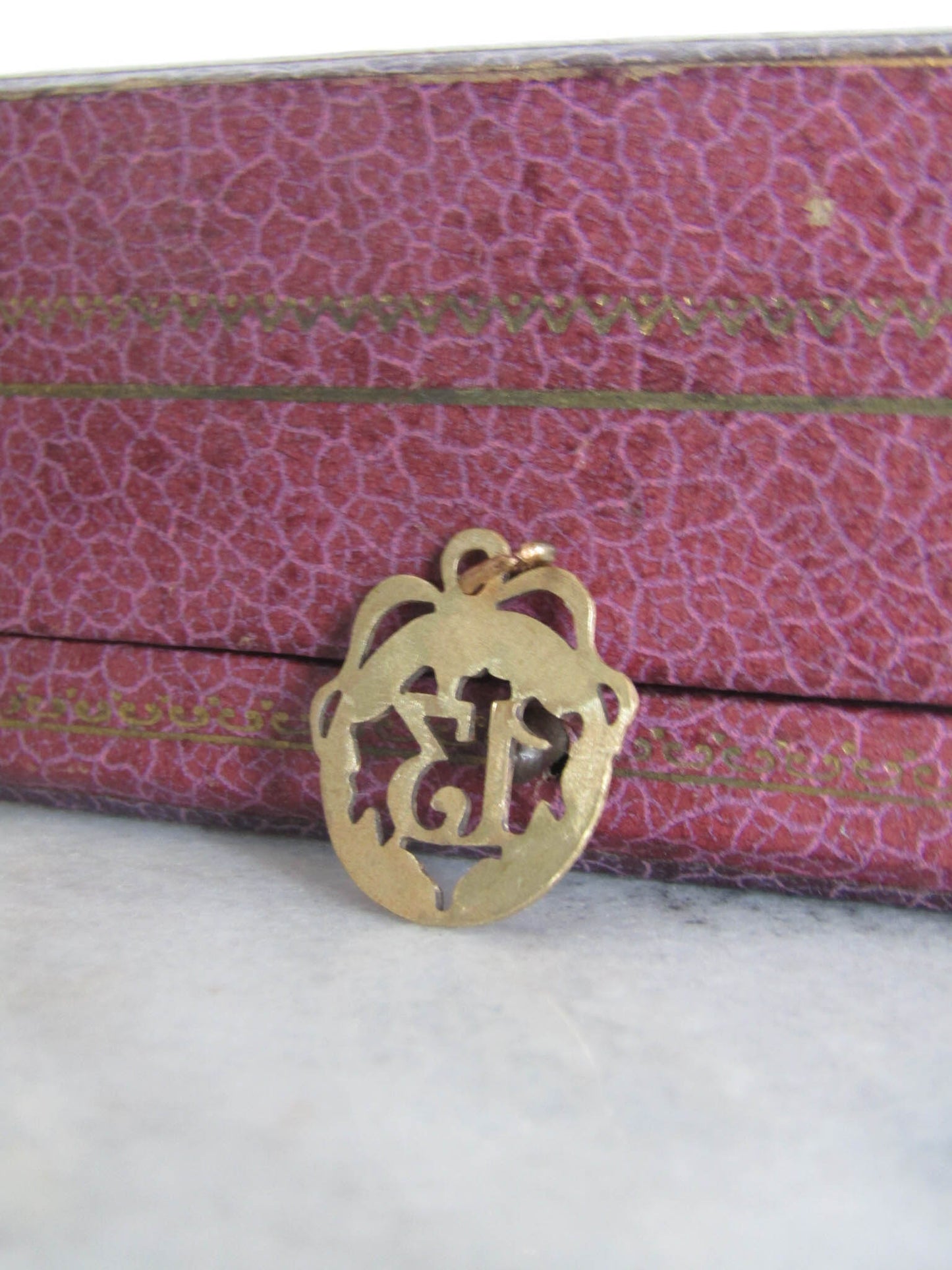 Antique Gold Filled Number 13 Lucky Art Nouveau Pendant c. 1910