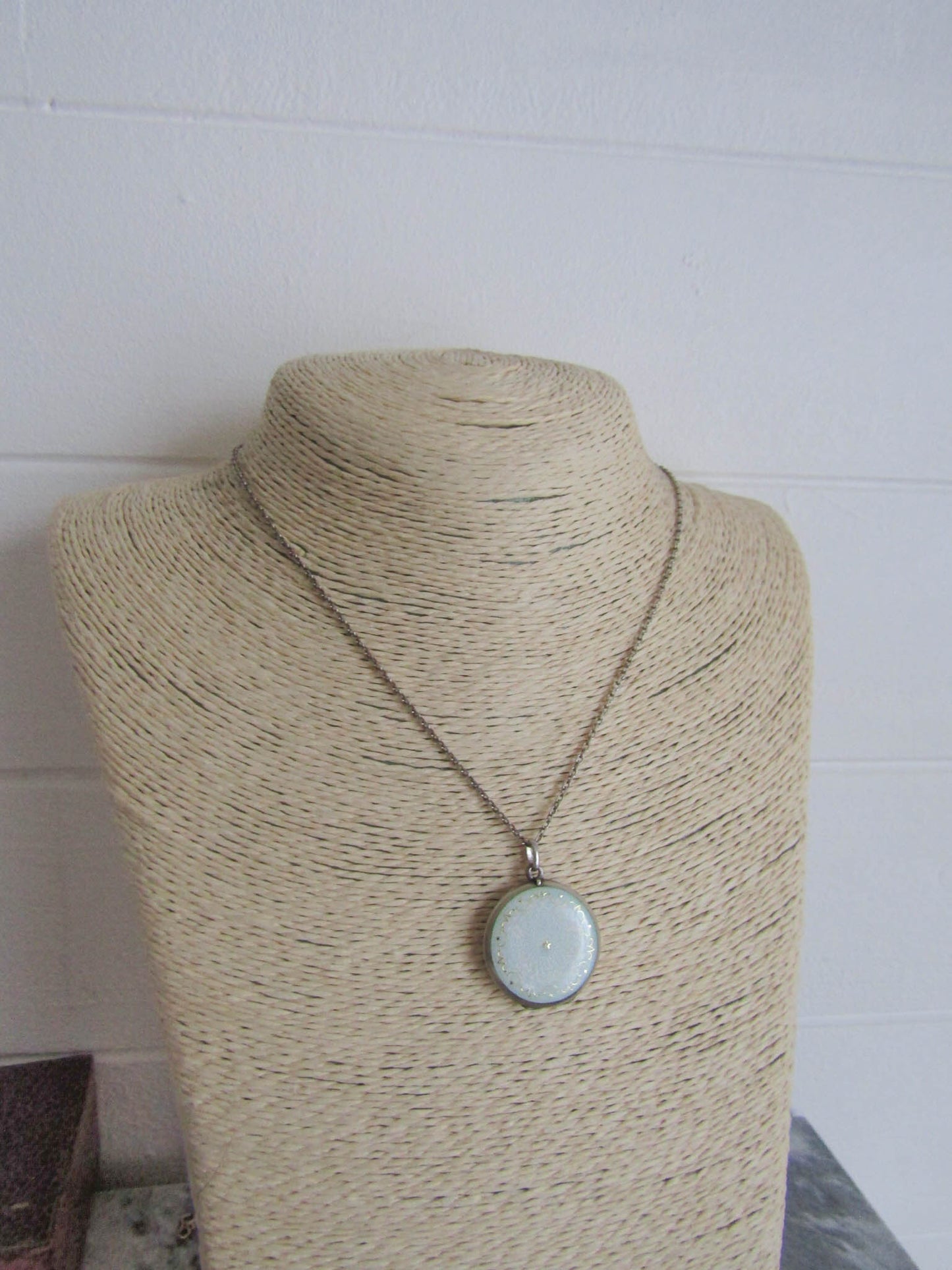 Antique Blue Guilloche Enamel Locket, Belle Epoque Star Locket c. 1900