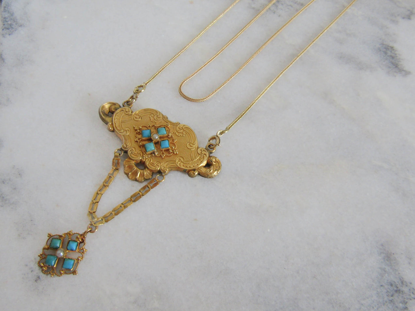 Antique French Napoleon III Necklace with detachable chain
