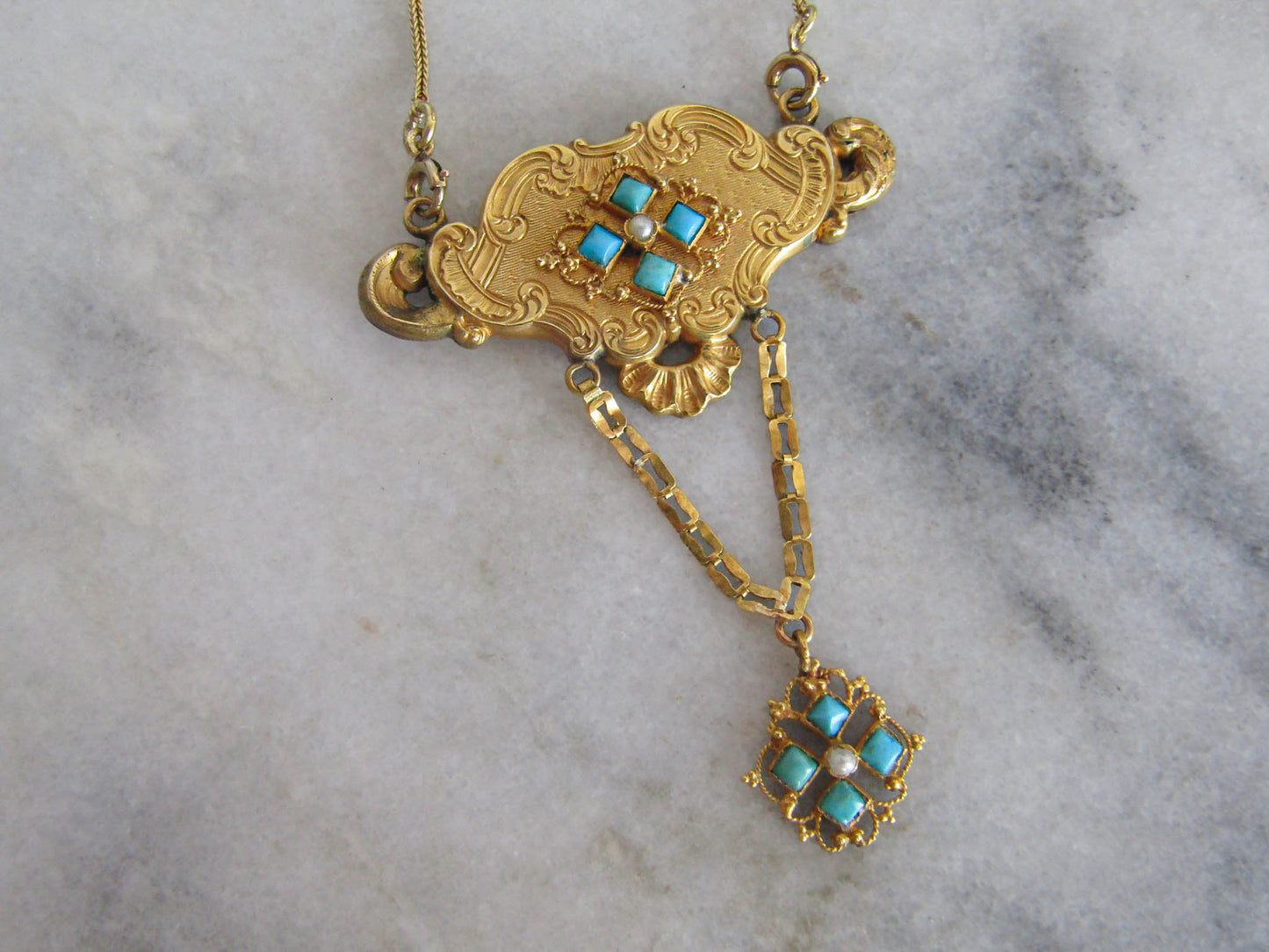 Antique French Napoleon III Necklace with detachable chain