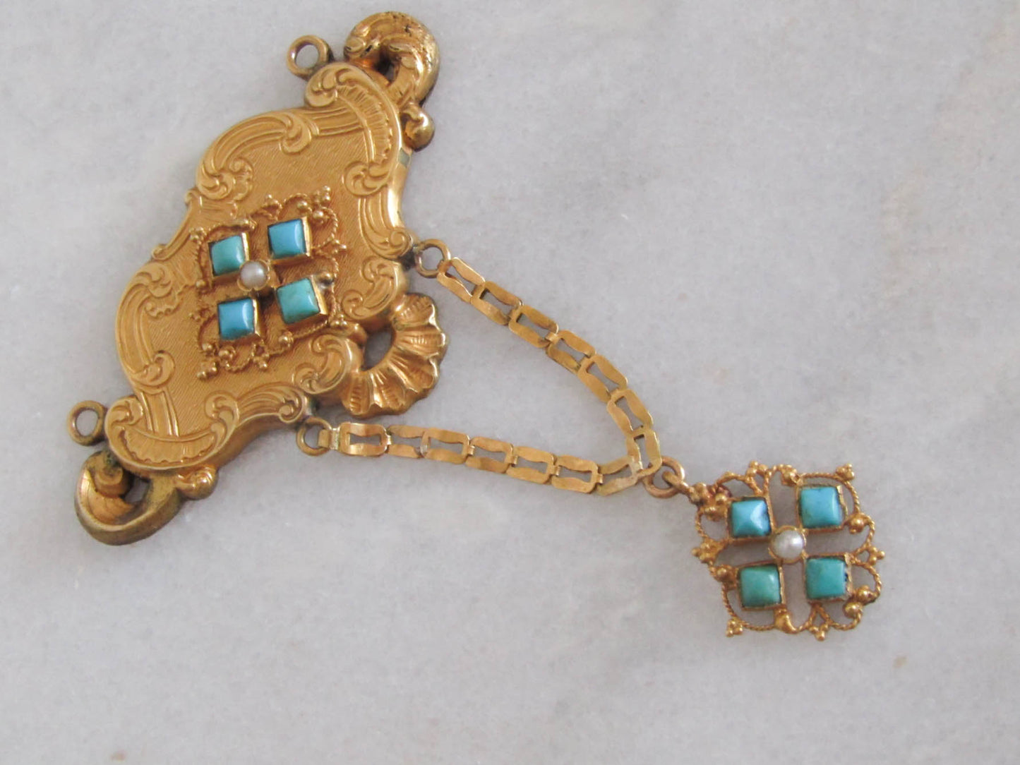 Antique French Napoleon III Necklace with detachable chain