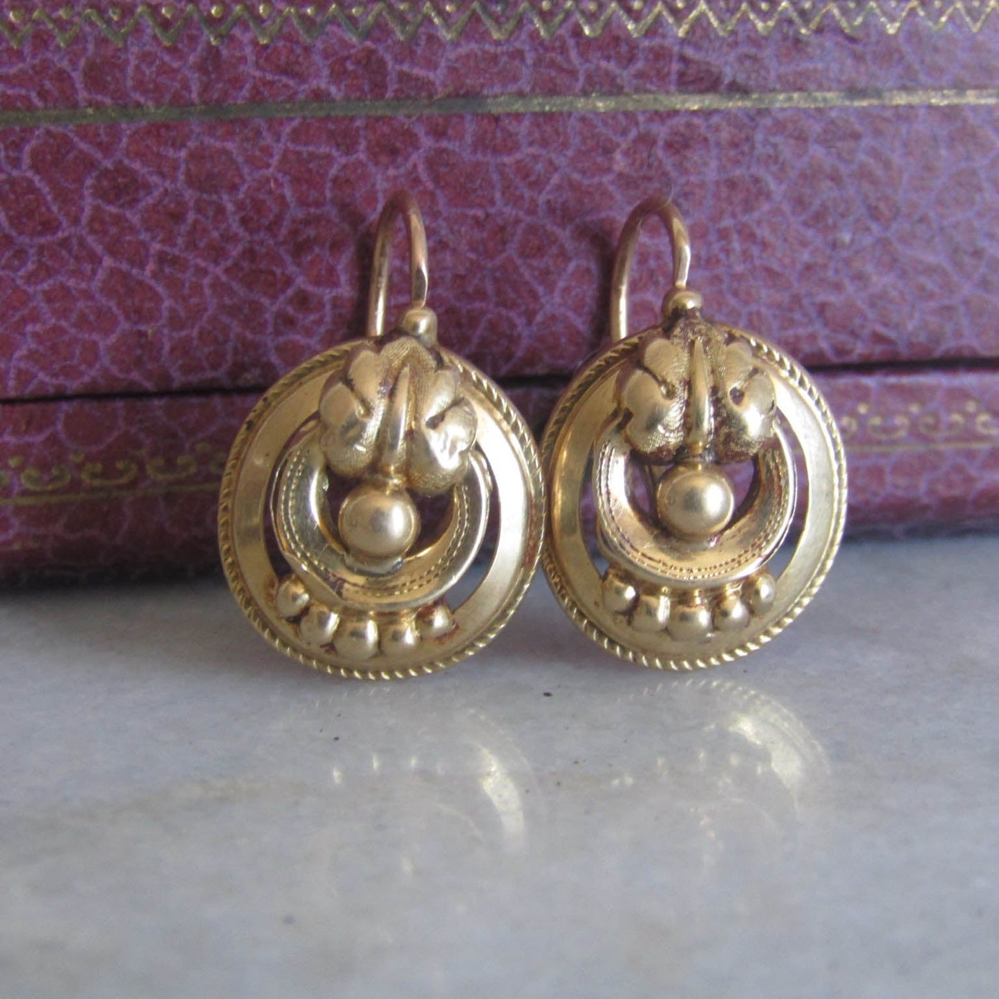 Antique Napoleon III 18K Gold Drop Earrings