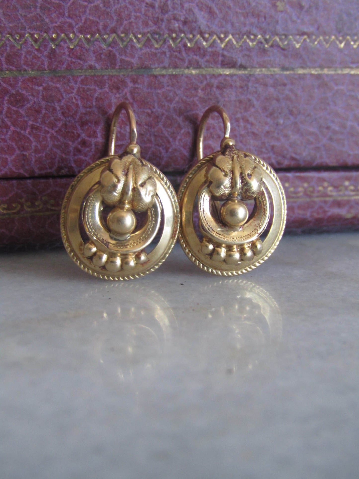 Antique Napoleon III 18K Gold Drop Earrings