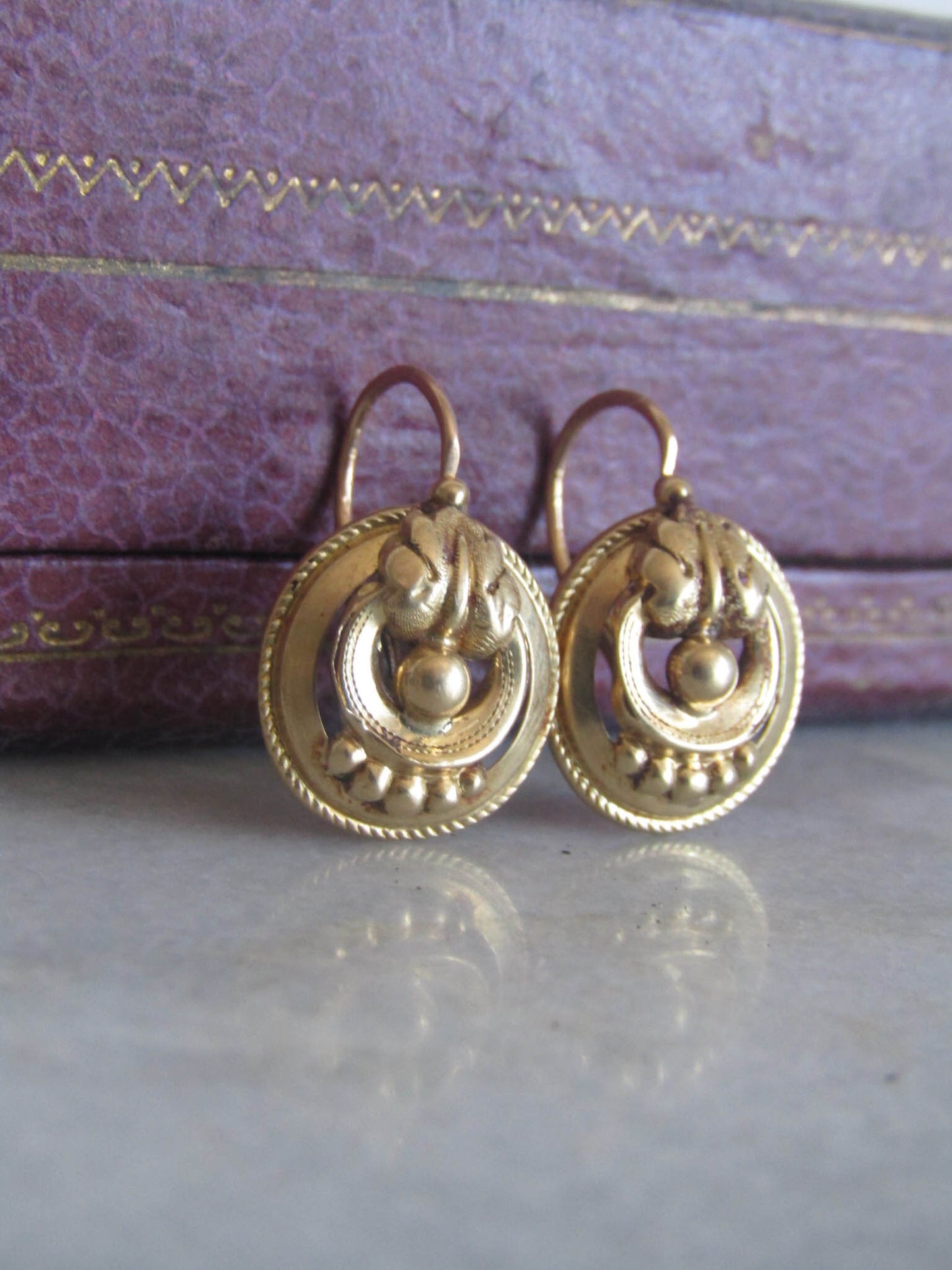 Antique Napoleon III 18K Gold Drop Earrings