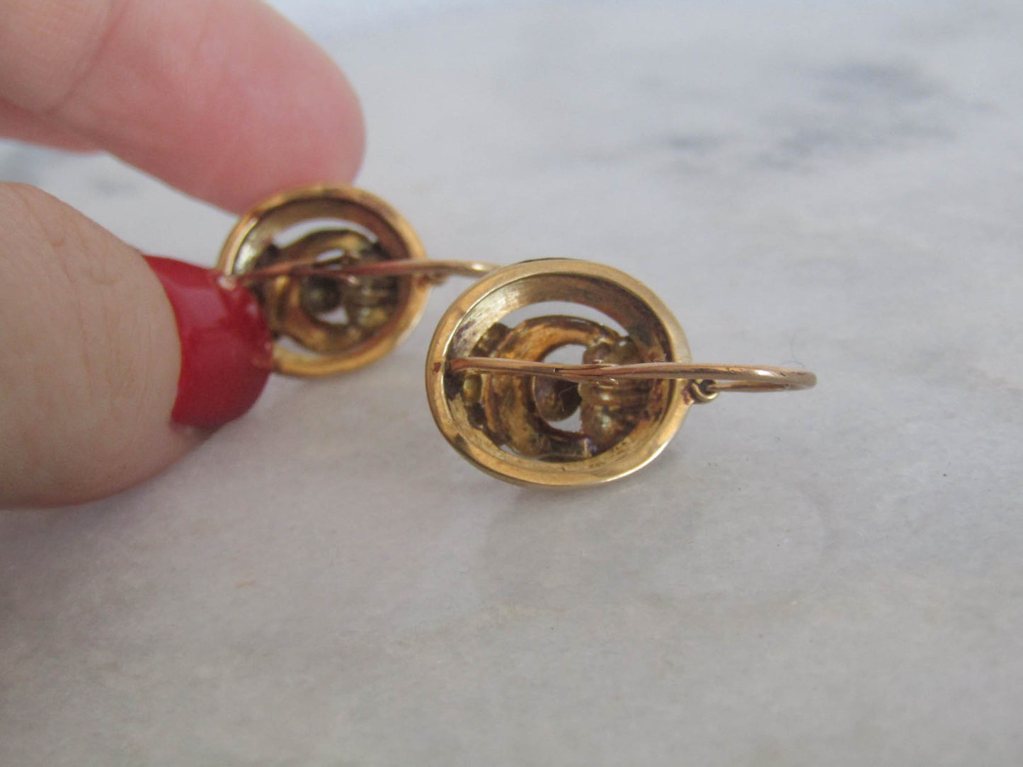 Antique Napoleon III 18K Gold Drop Earrings
