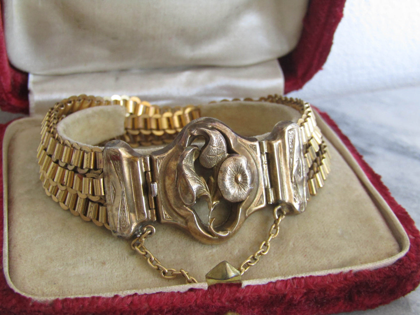 Antique Vermeil and Gold Filled Three Chain Bracelet