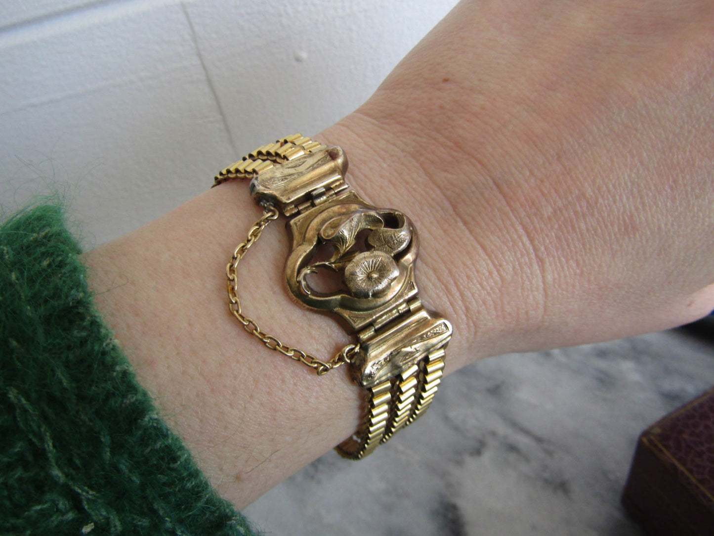 Antique Vermeil and Gold Filled Three Chain Bracelet
