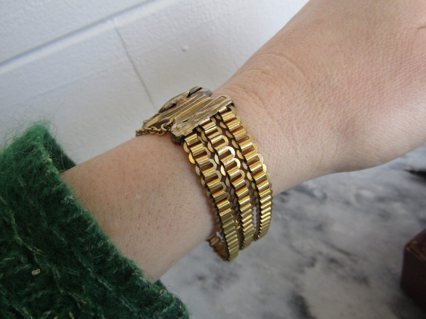 Antique Vermeil and Gold Filled Three Chain Bracelet