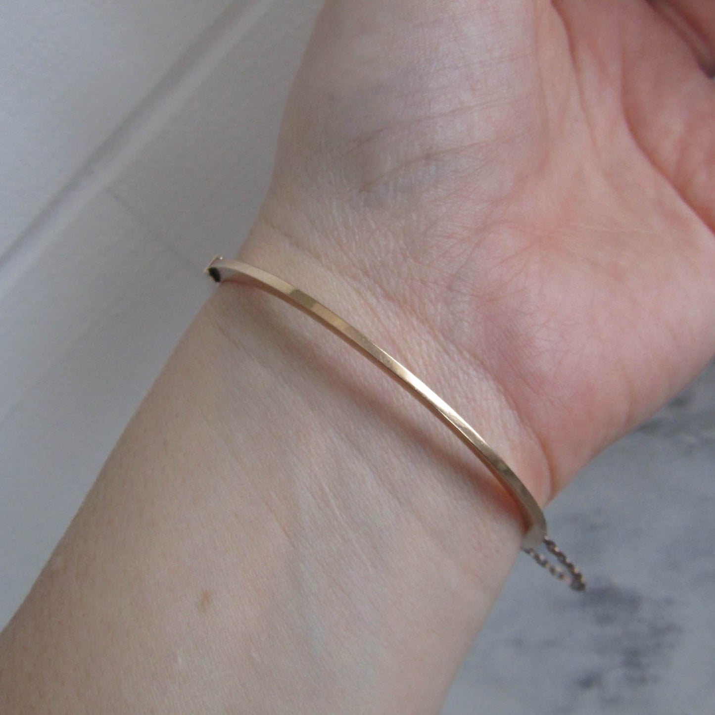 Antique 14K Solid Gold Opal, Pearl, and Diamond Bangle Bracelet c. 1900