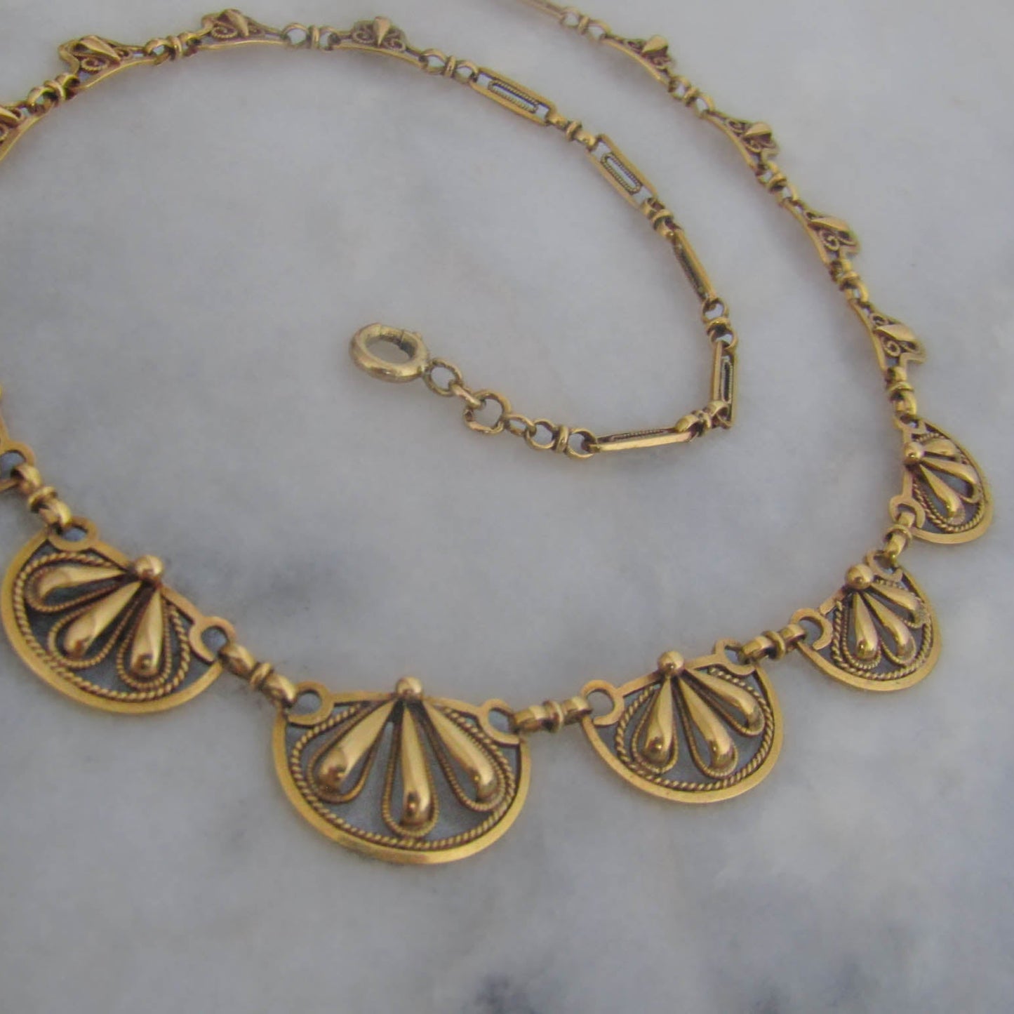 Antique French Filigree Drapery Necklace c. 1900 (20 g)