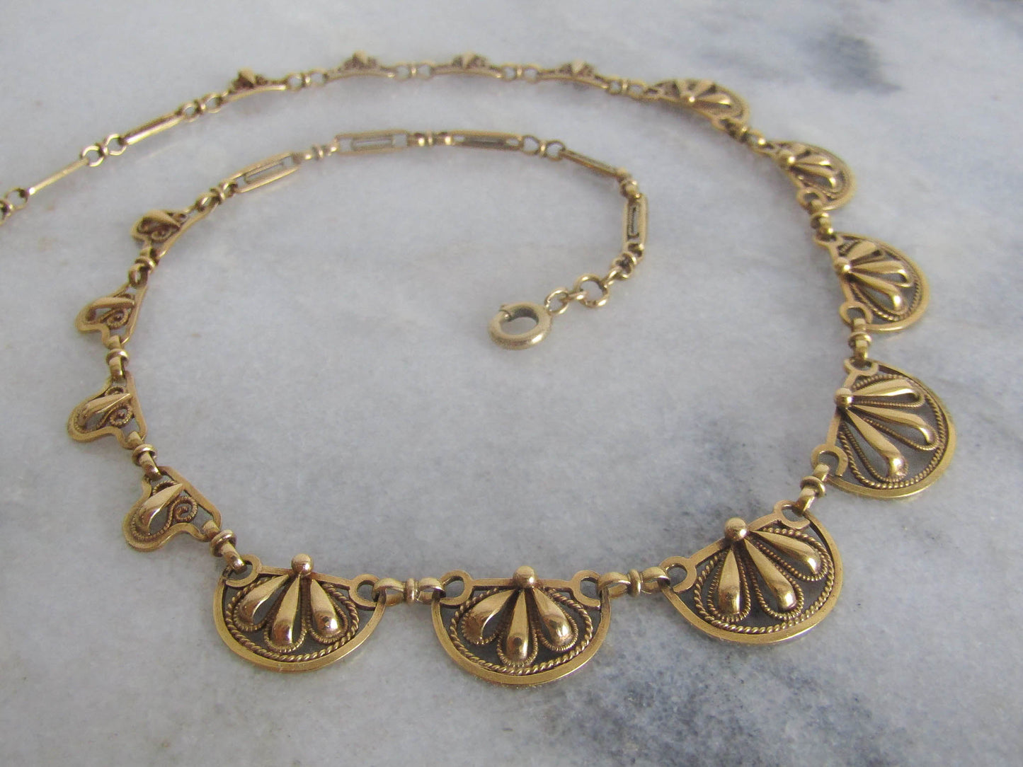 Antique French Filigree Drapery Necklace c. 1900 (20 g)