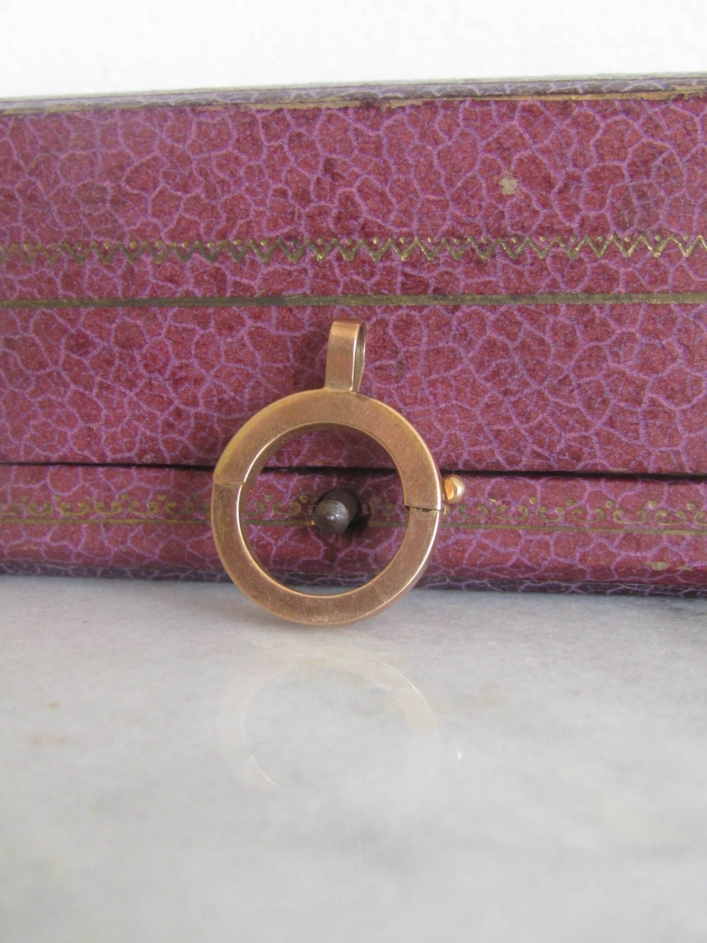 Antique Victorian 18k Rose Gold Bolt Ring, Belle Epoque Spring Ring