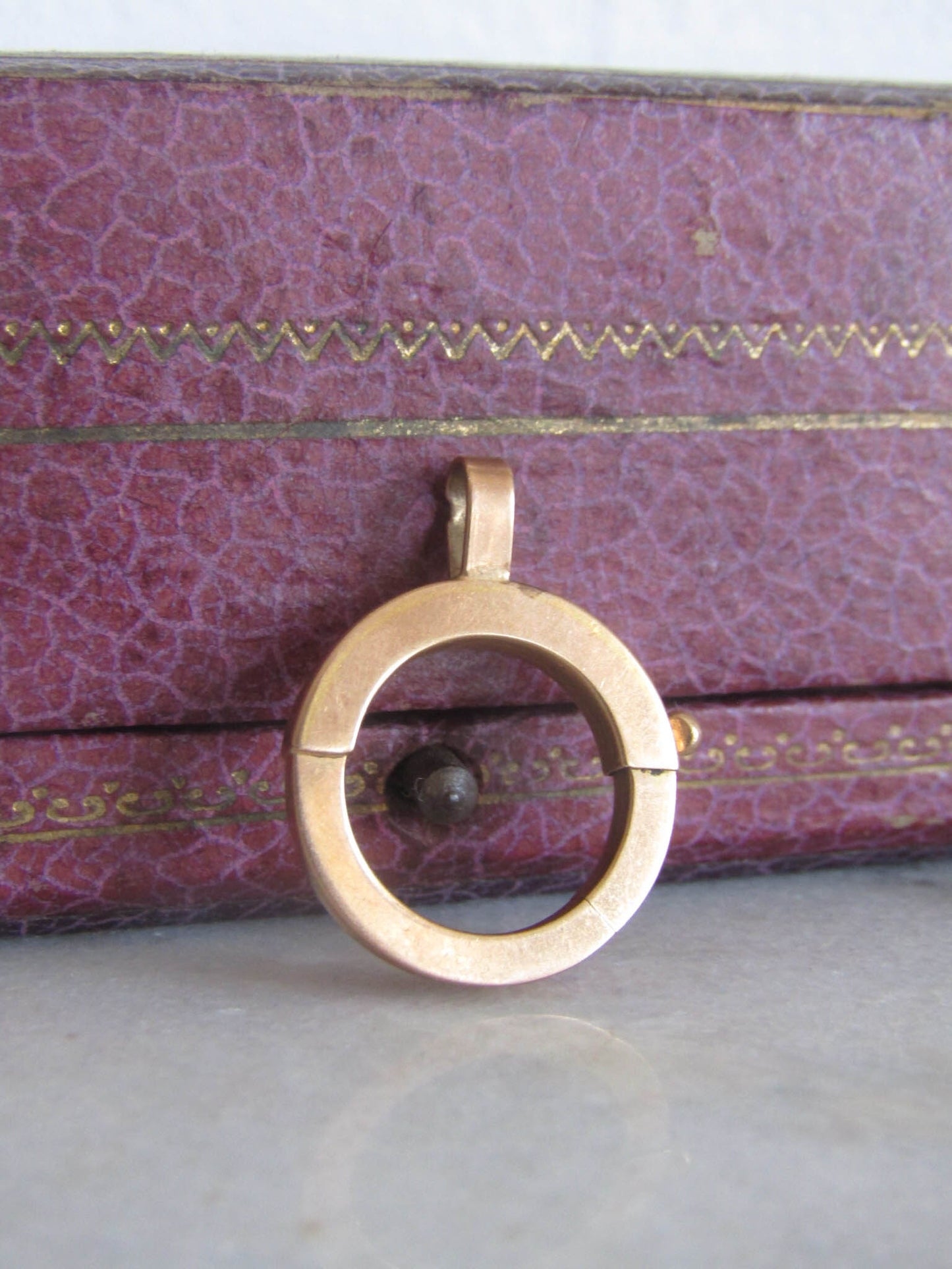 Antique Victorian 18k Rose Gold Bolt Ring, Belle Epoque Spring Ring
