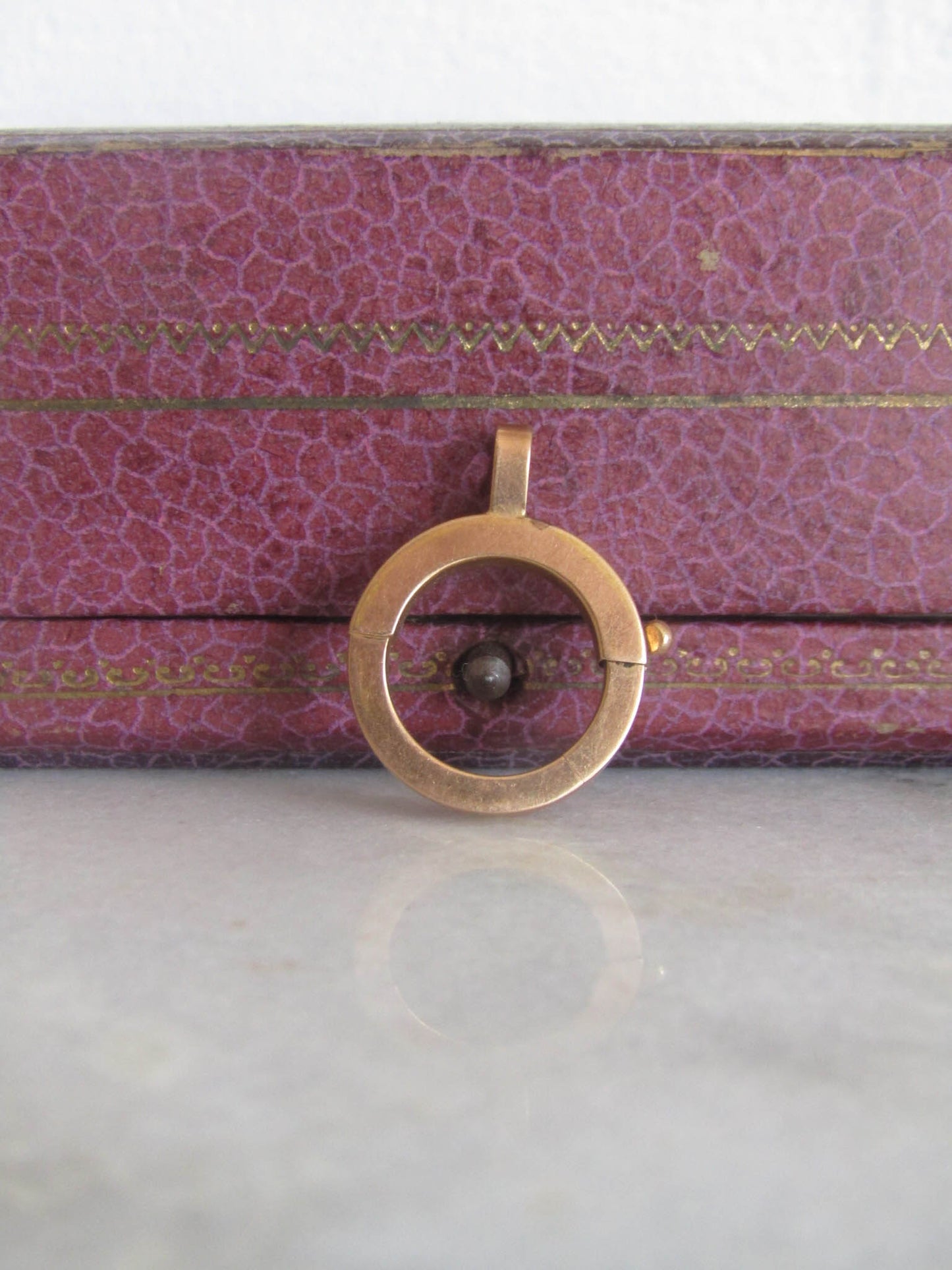 Antique Victorian 18k Rose Gold Bolt Ring, Belle Epoque Spring Ring