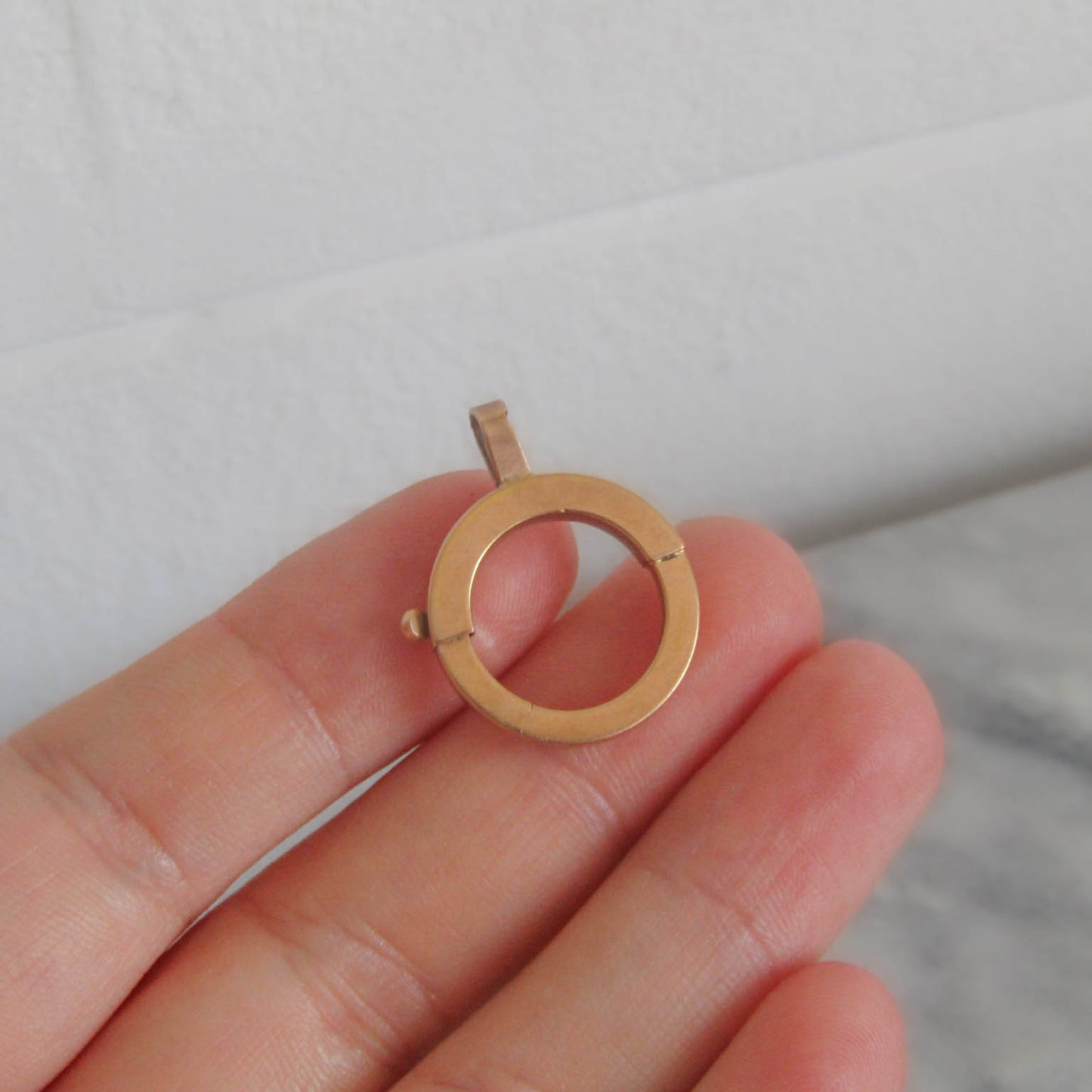 Antique Victorian 18k Rose Gold Bolt Ring, Belle Epoque Spring Ring