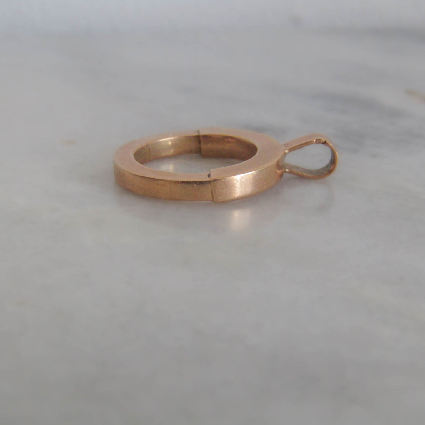 Antique Victorian 18k Rose Gold Bolt Ring, Belle Epoque Spring Ring