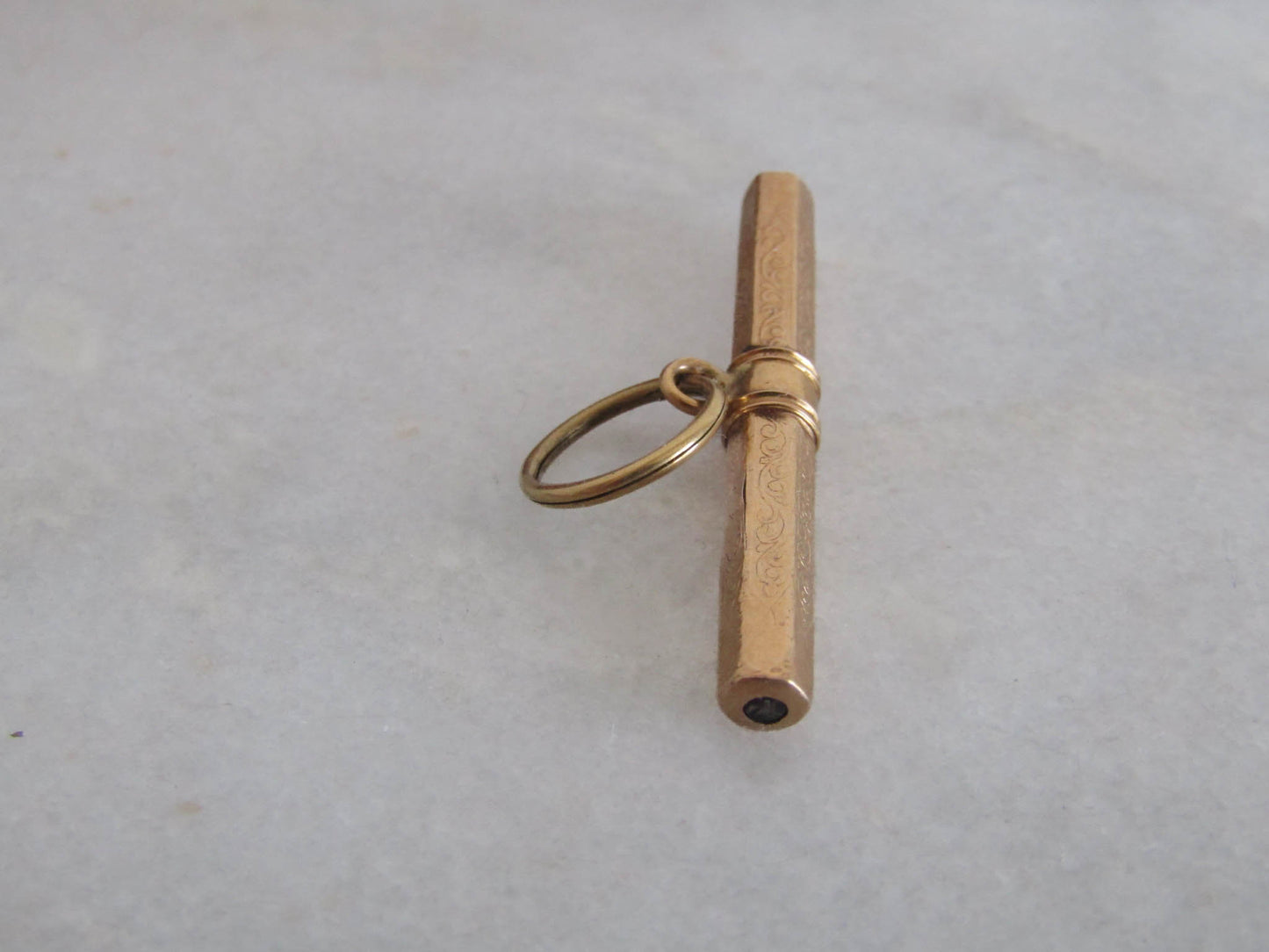 Antique 18K Solid Gold Albert Chain T-Bar Pendant
